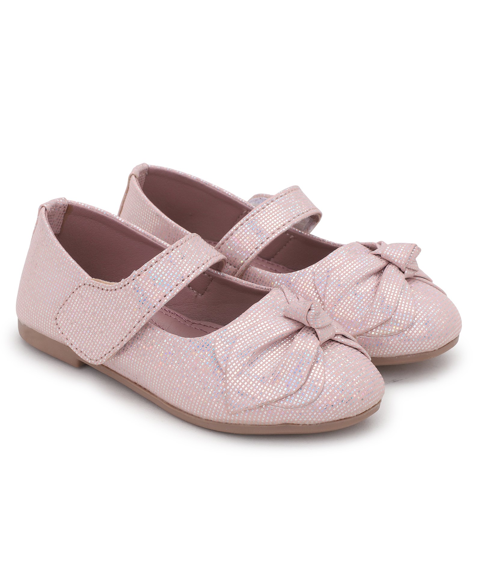 Superminis Bow Applique Detailed Foil Designed Ballerinas - Peach-picture-46