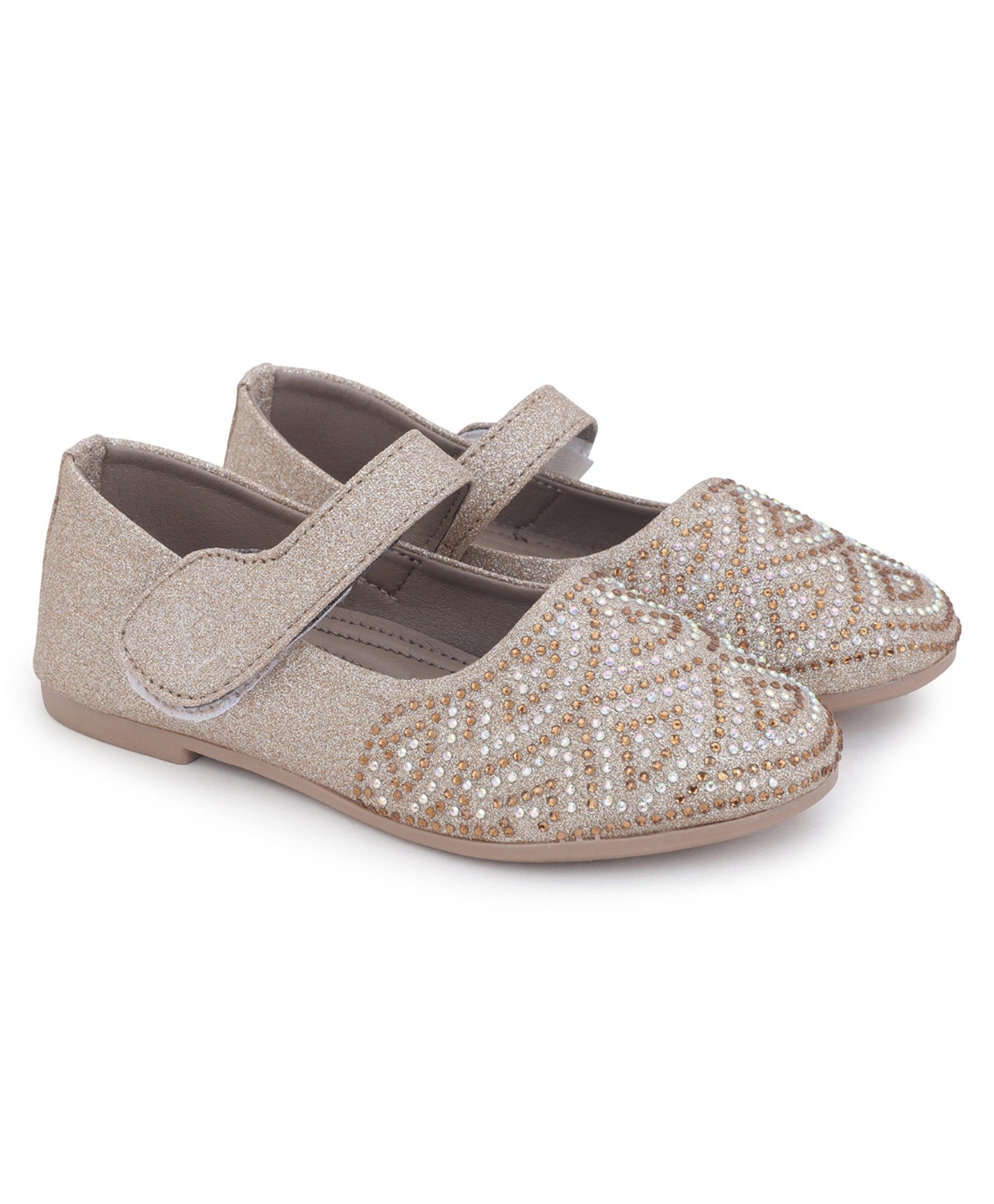 Superminis Stones Embellished Ballerinas - Gold-picture-1