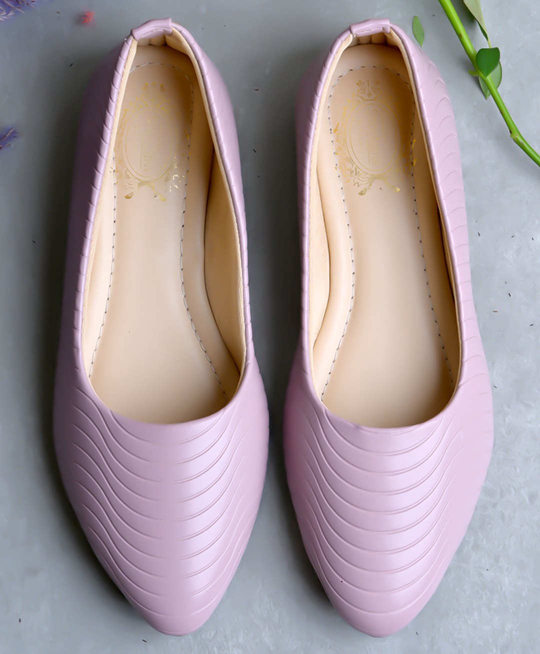 Shoetopia Textured Ballerinas - Mauve-picture-36