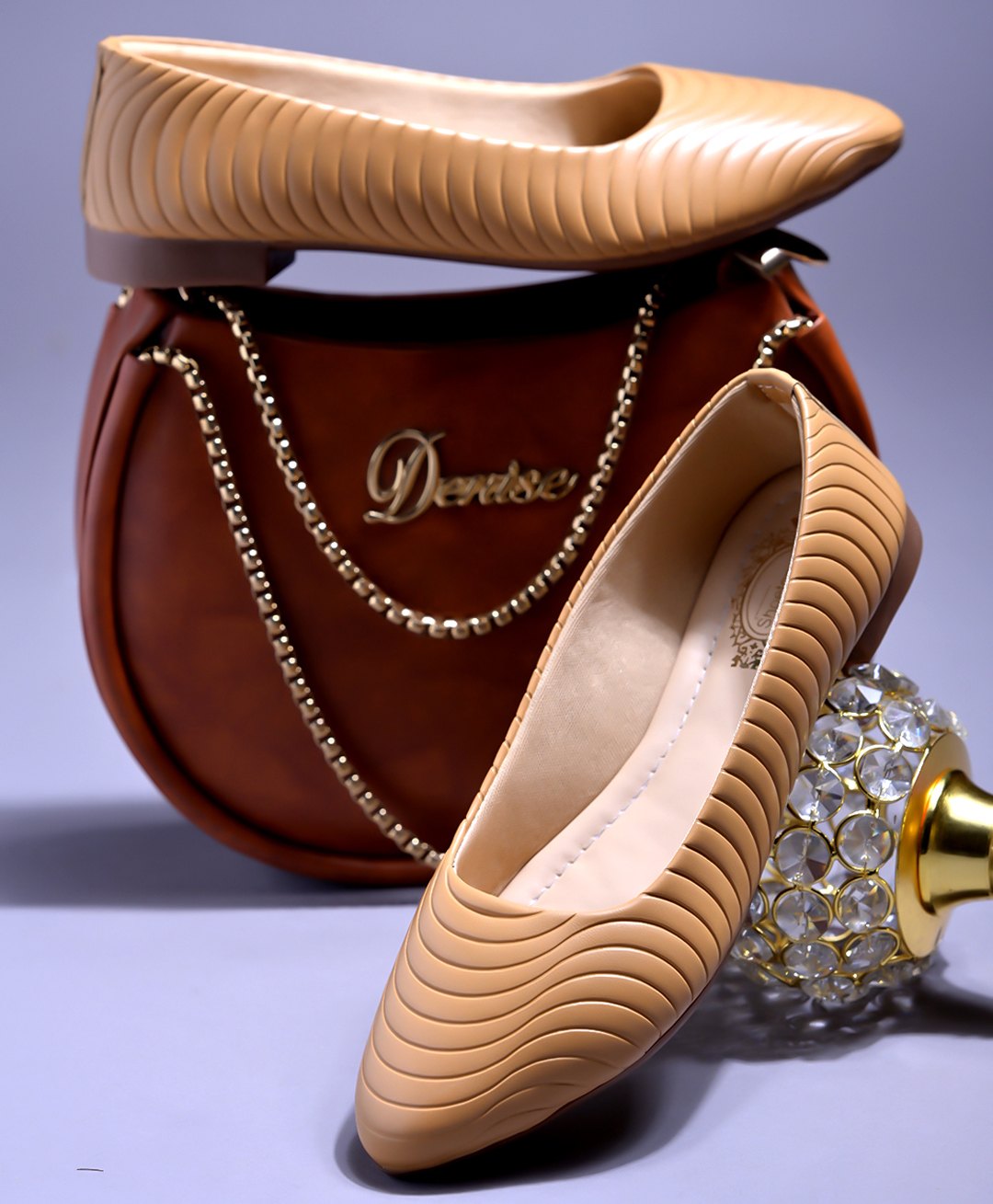 Shoetopia Textured Ballerinas - Tan-picture-24