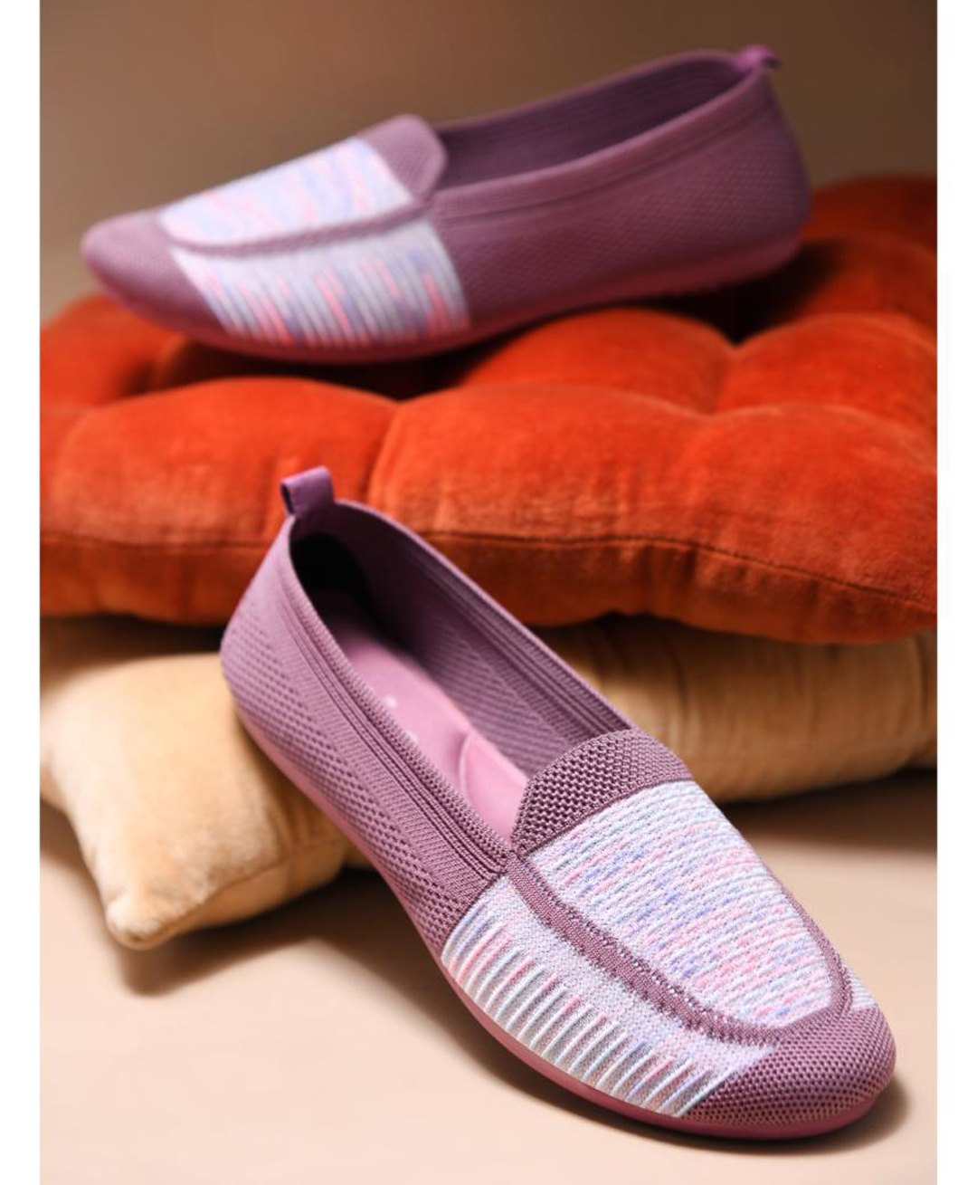Shoetopia Textured Ballerinas - Peach-picture-14