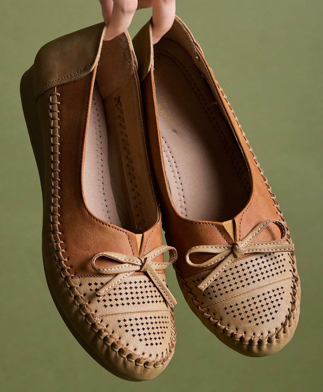 Shoetopia Bow Applique Detailed Ballerinas - Beige-picture-20