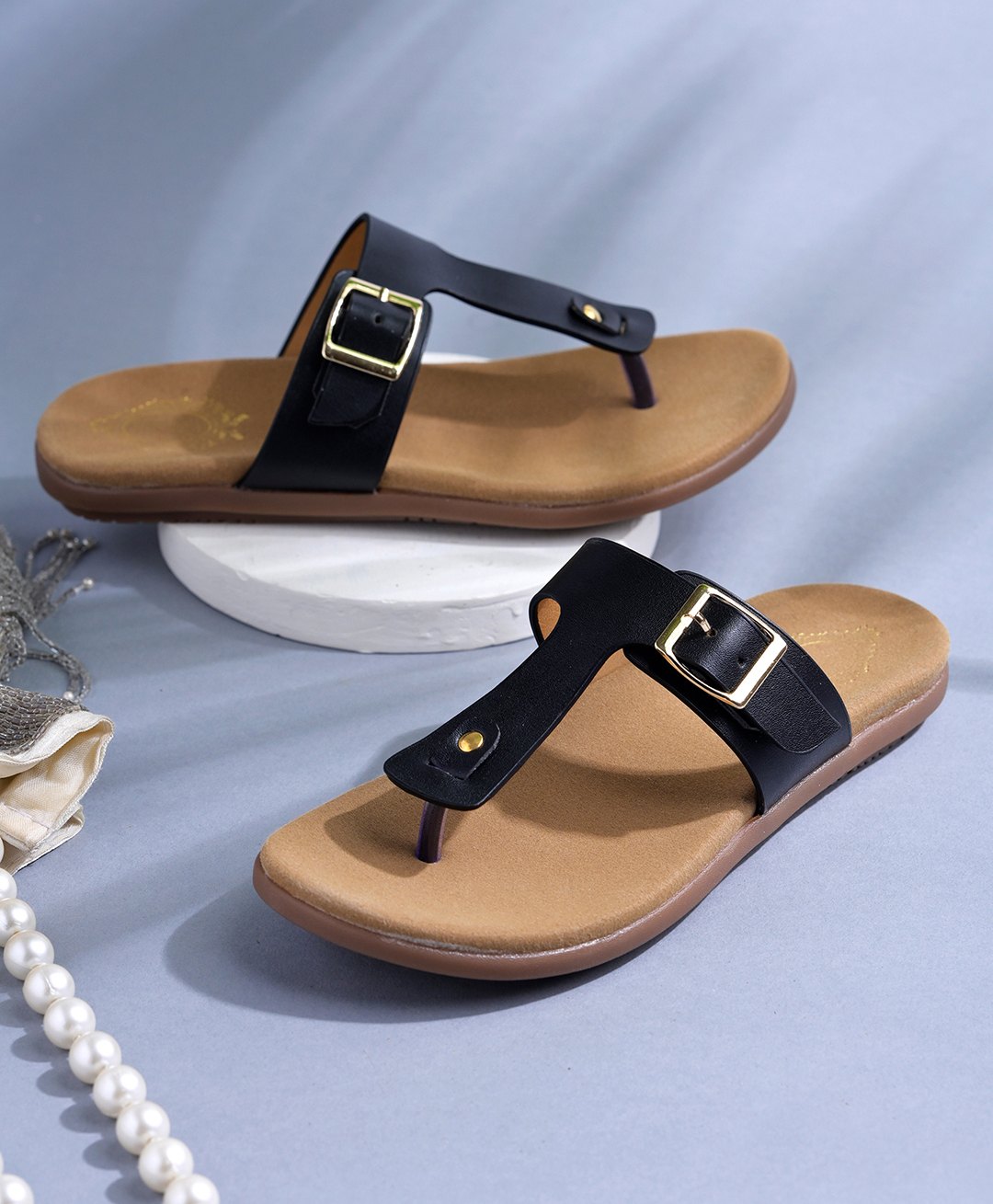 Shoetopia Colour Blocked Sandals - Black-picture-14