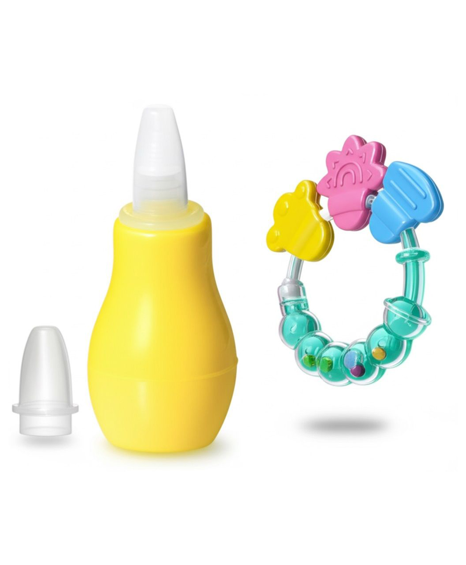 NeonateCare Baby Silicone Yellow Nose Cleaner Nasal Aspirator and Round Shape BPA Free Silicone Bell Teether Ring for Babies-picture-25