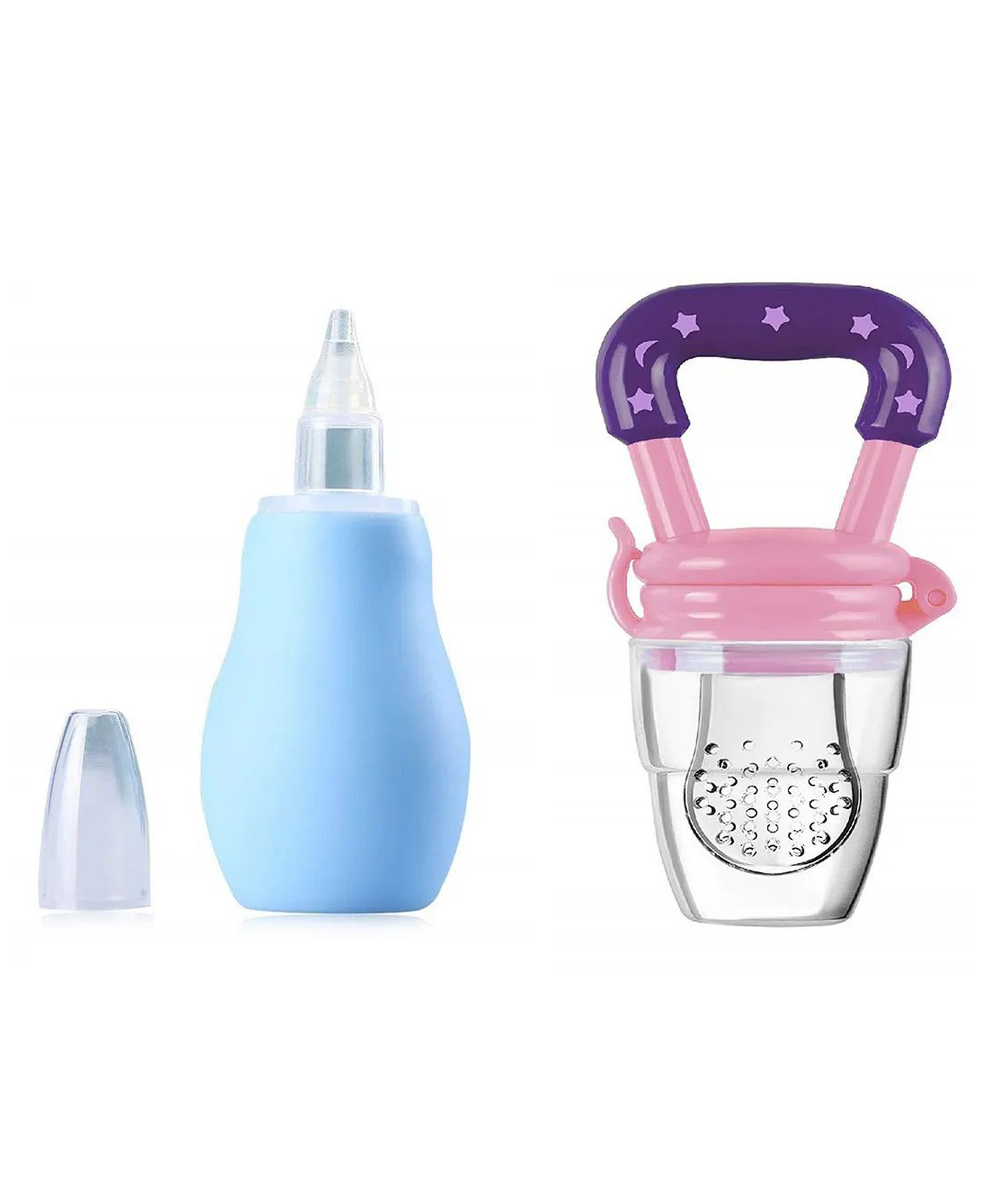 NeonateCare Baby Silicone Nose Cleaner and Fruit Feeder Pack of 2 - (1 Blue Nose Cleaner , 1 Pink Fruit Feeder)-picture-24