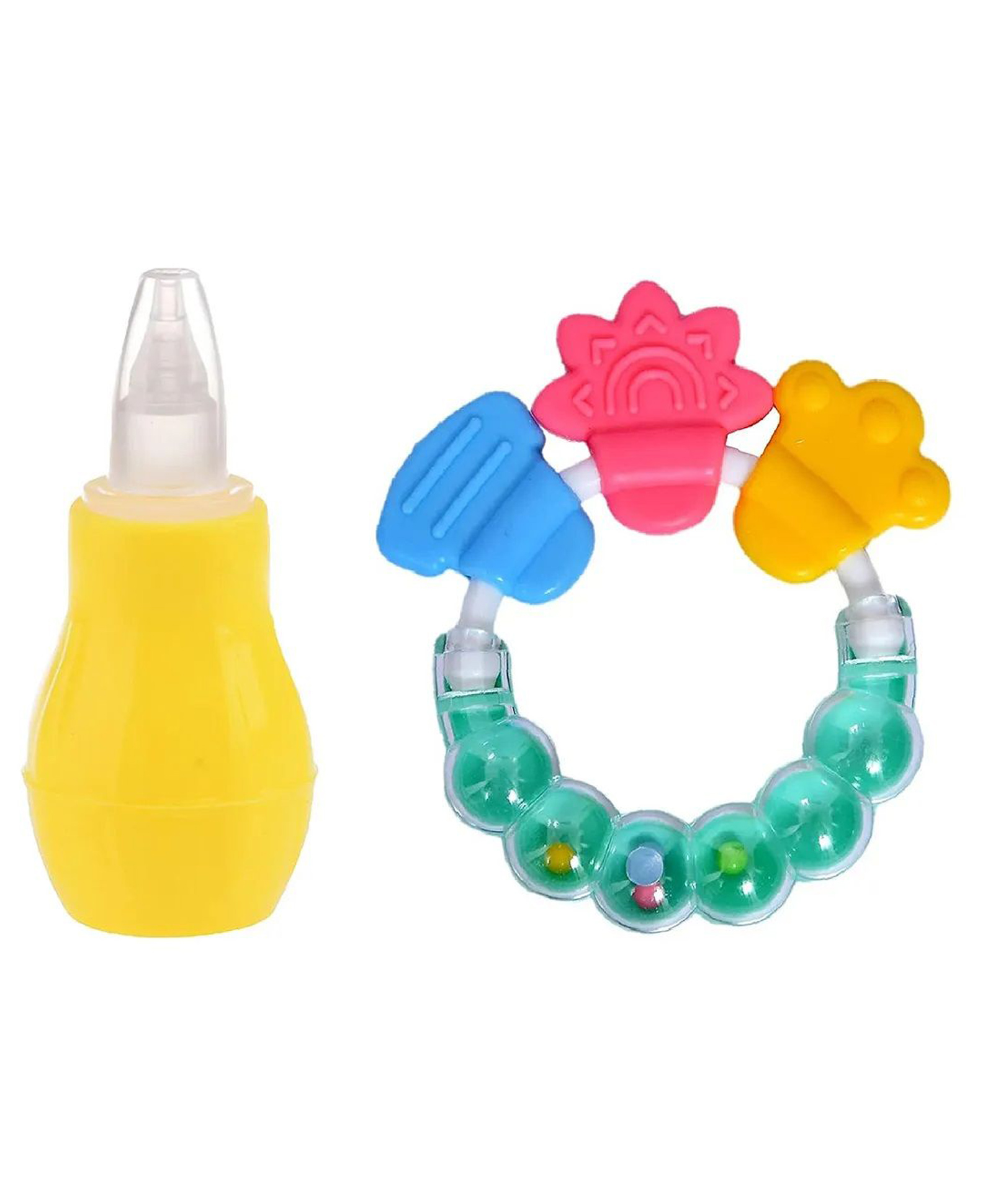 NeonateCare Baby Silicone Multi Nose Cleaner Nasal Aspirator and Round Shape BPA Free Silicone Bell Teether Ring for Babies-picture-6