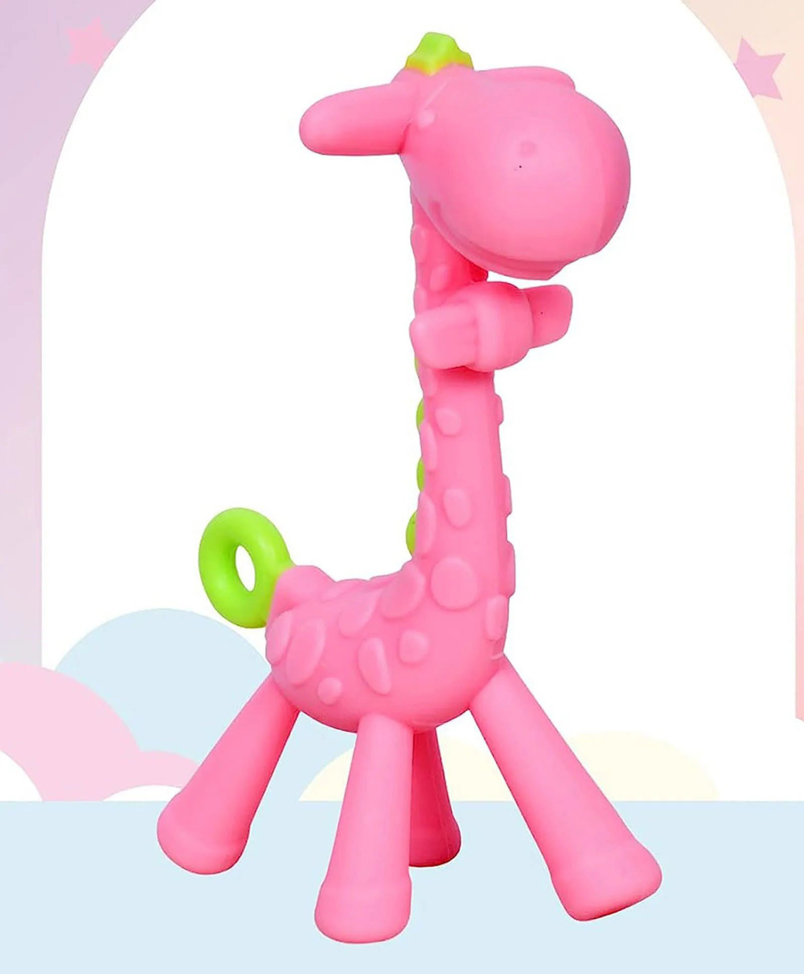 NeonateCare Baby Giraffe Shape Silicone Teether - Pink-image-44
