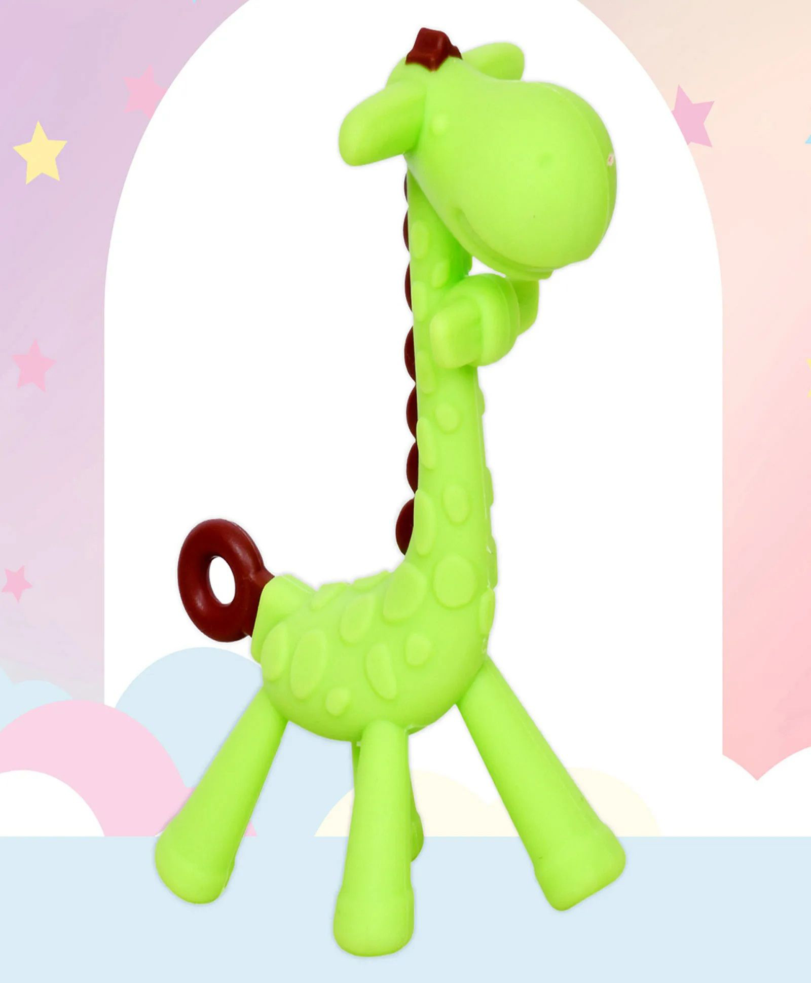 NeonateCare Baby Giraffe Shape Silicone Teether - Green-image-15