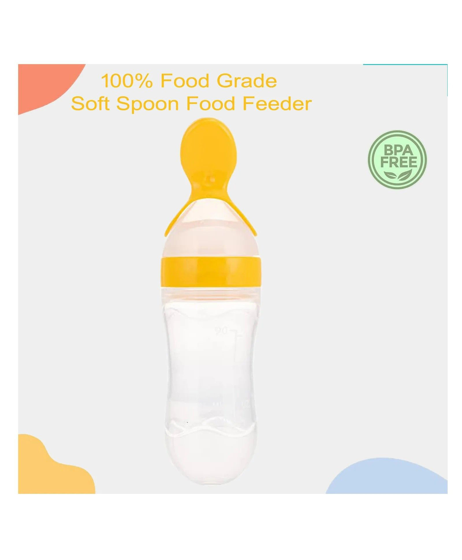 NeonateCare Silicone Easy Squeezy Spoon Food Feeder for Babies- Yellow Spoon feeder-picture-19