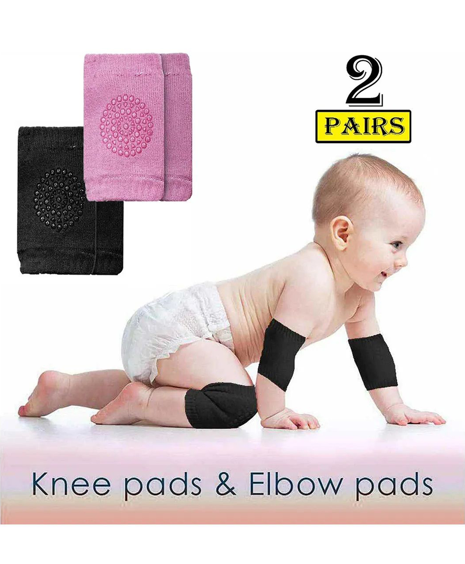 NeonateCare Anti Slip Padded Baby Knee Pad (Pack of 2 ) - multicolor-picture-14