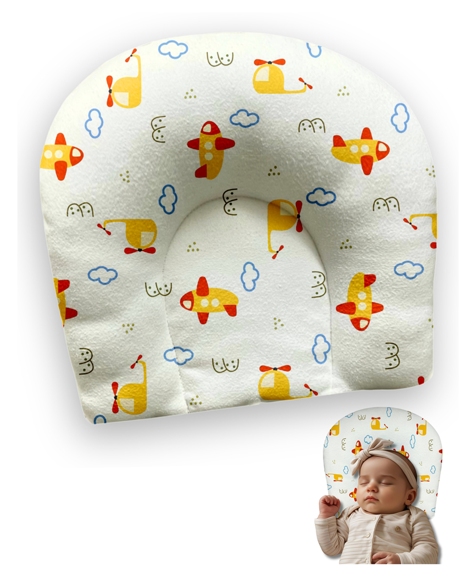 NEW COMERS Premium U Shape Pillow for Head Support and Shaping Cartoon Print -Yellow-image-12