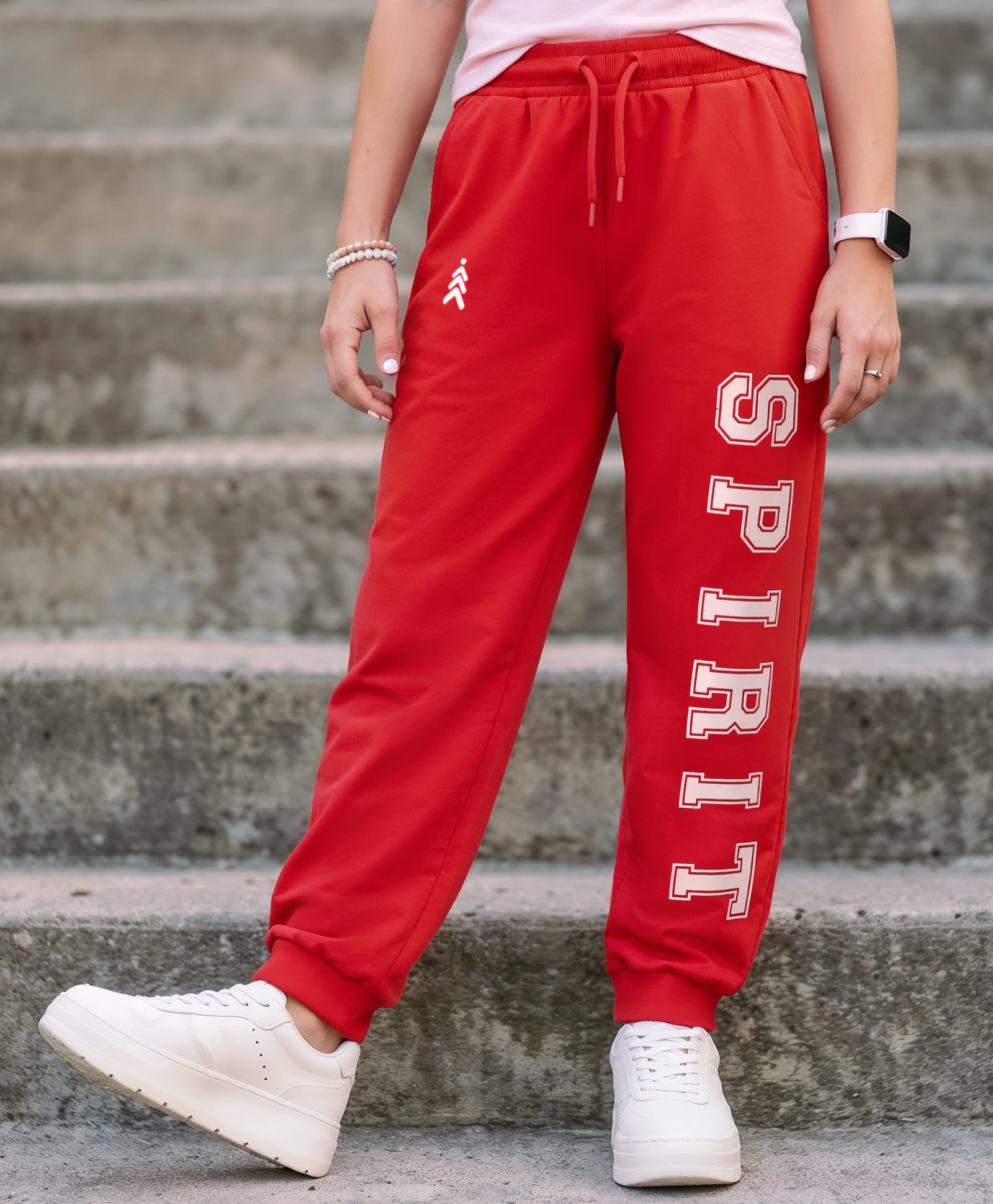 Pine Kids Cotton Knit Full Length Lounge Pant With Text Print - Red-picture-20