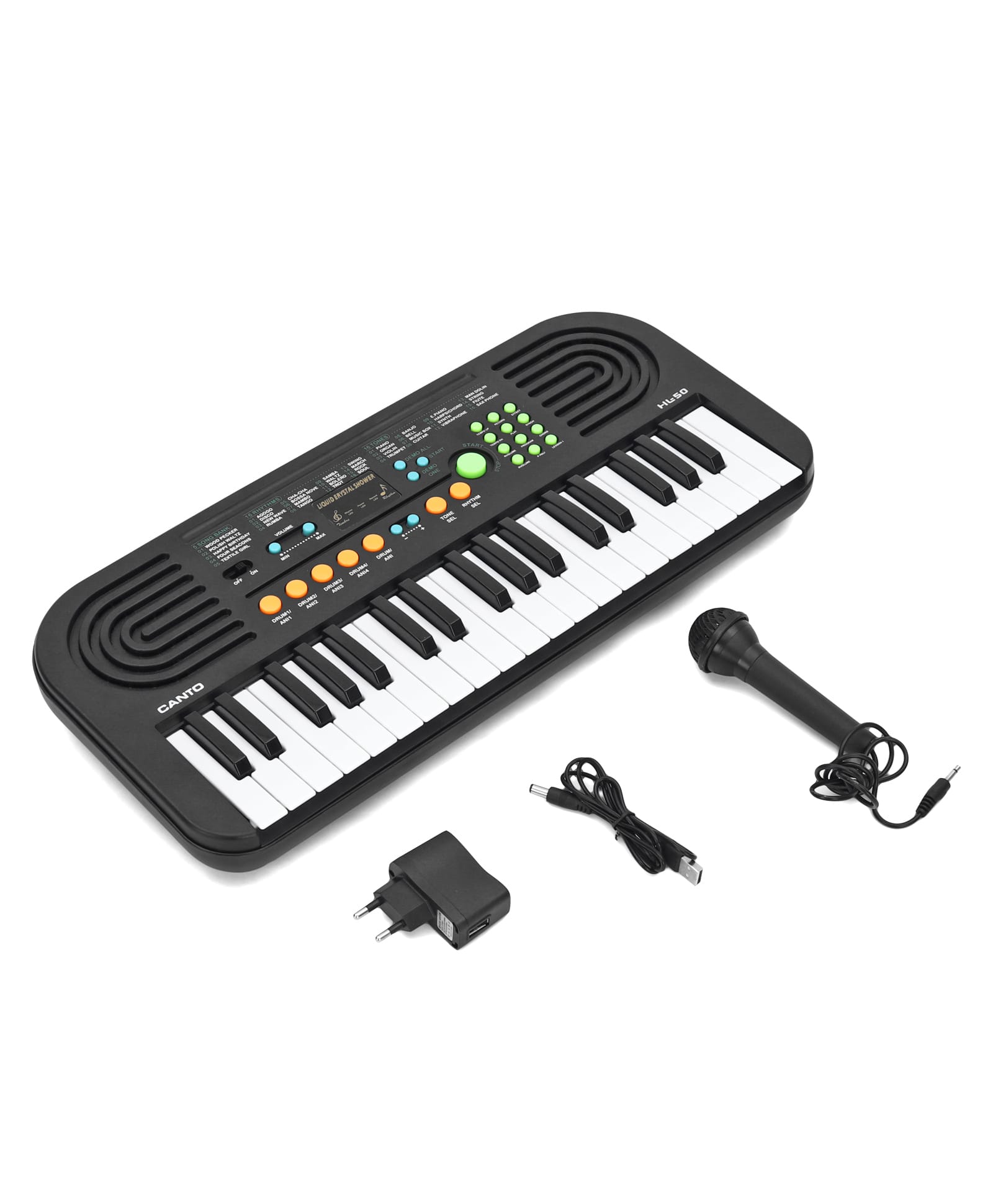 KiddyBuddy CANTO 37 Keys Piano HL-50 with Recording & Mic Toy - Black