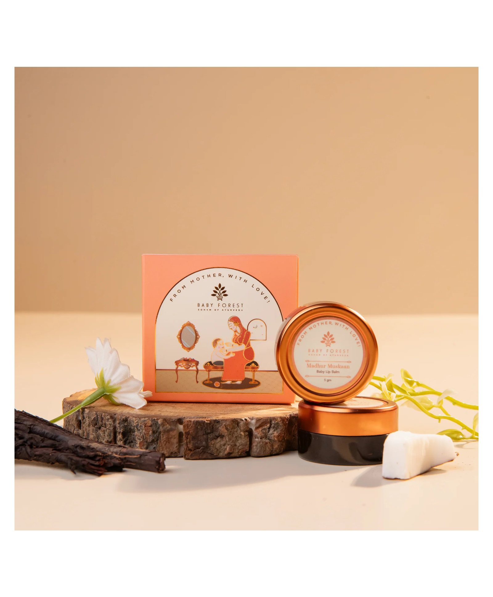 BABY FOREST Natural Baby Lip Balm | Baby Forest Madhur Muskaan | Moisturizing, Soothing, Red - 5 g-picture-0