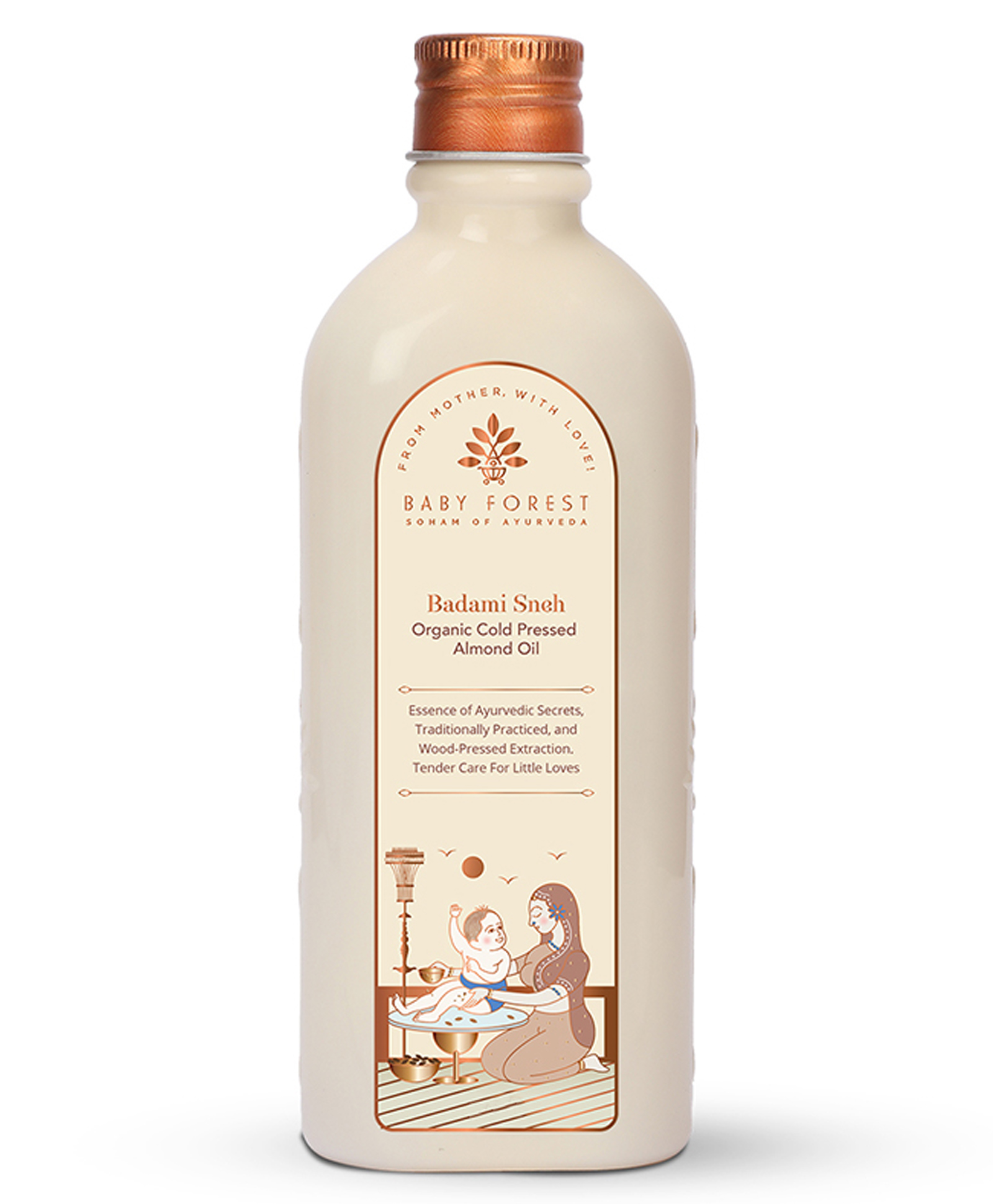 BABY FOREST Badami Sneh Organic Cold Pressed Almond Oil For All Types Of Hair and Skin - 200 ml