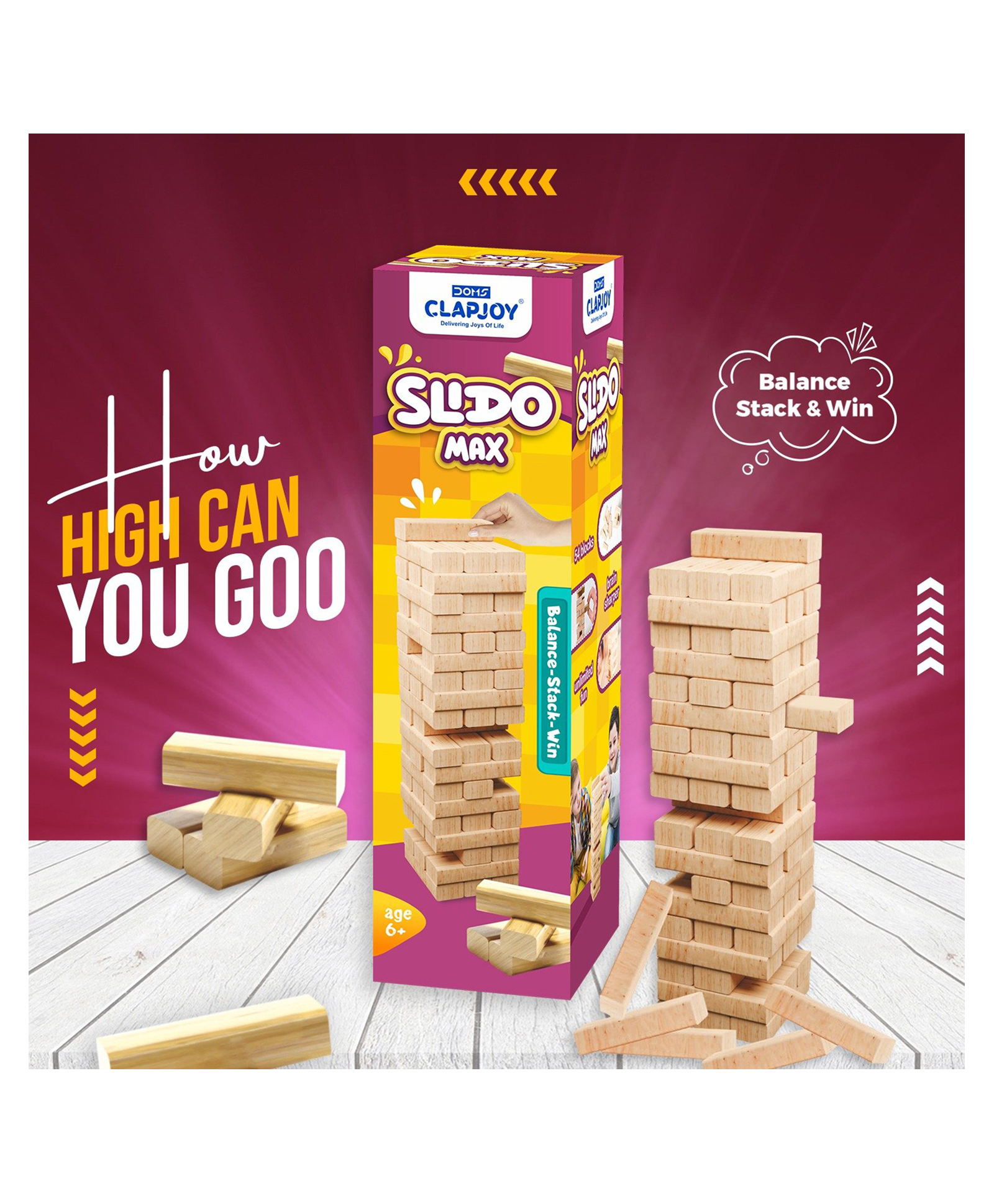 CLAPJOY Slido Max Wooden Tower Game Set (54 pcs)-picture-17