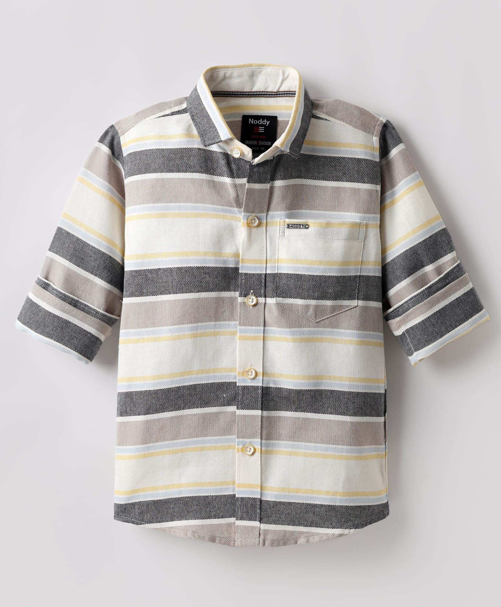Noddy Full Sleeves Striped Shirt - Yellow-image-5