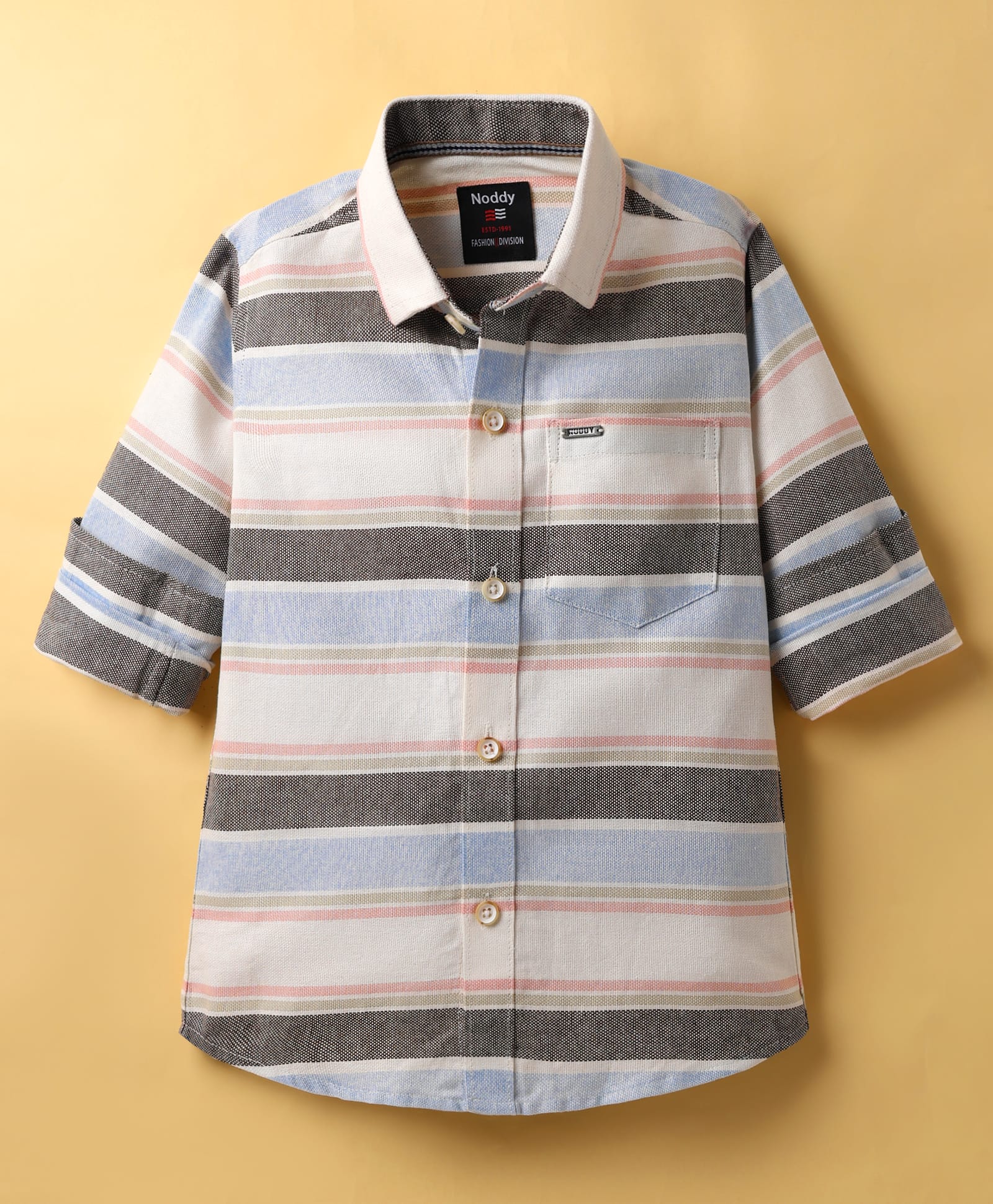 Noddy Full Sleeves Striped Shirt - Light Blue-picture-23