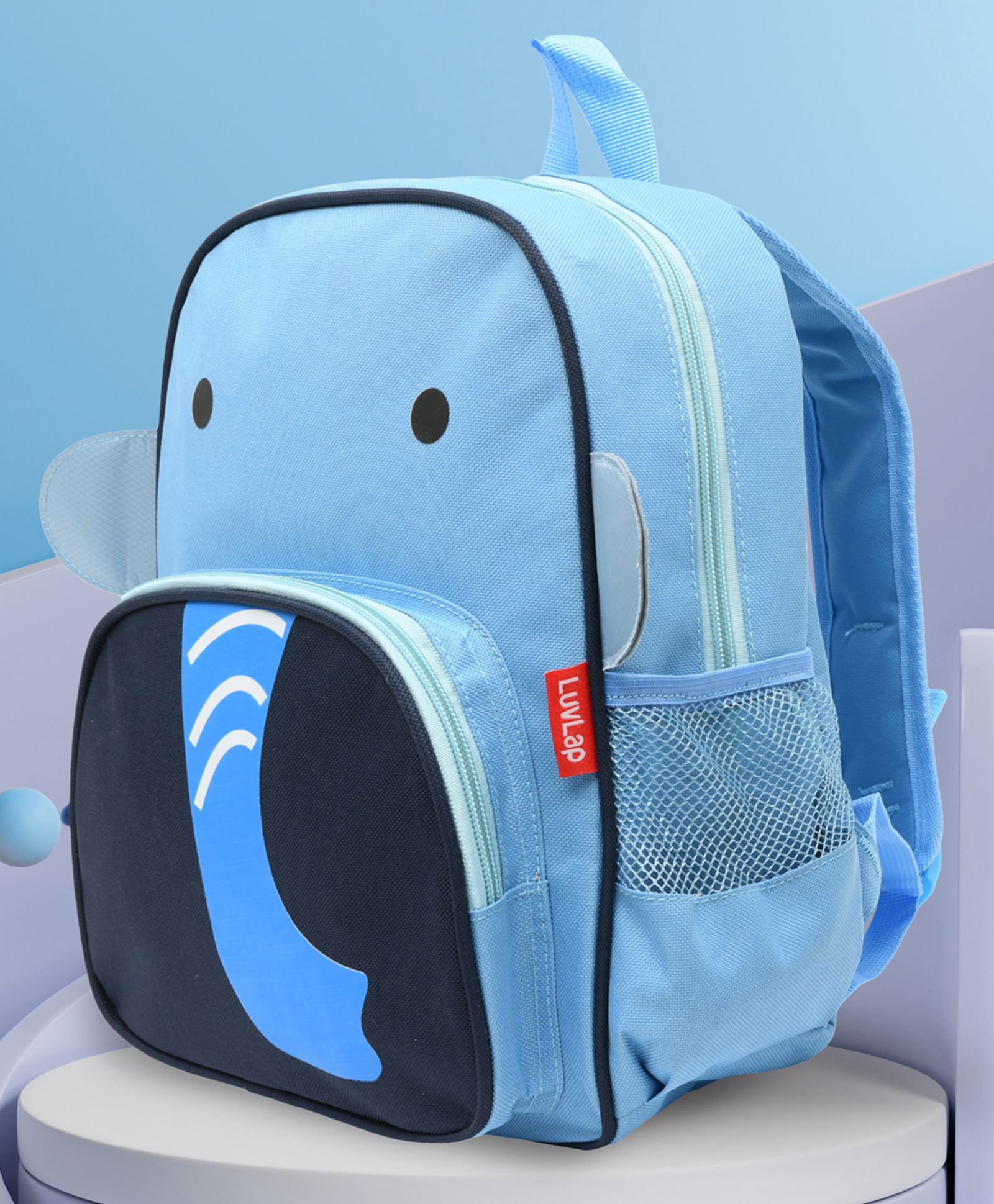 luvlap Luv Lap Backpack With Elephant Print Light Blue - Height 12.2 Inches-picture-3