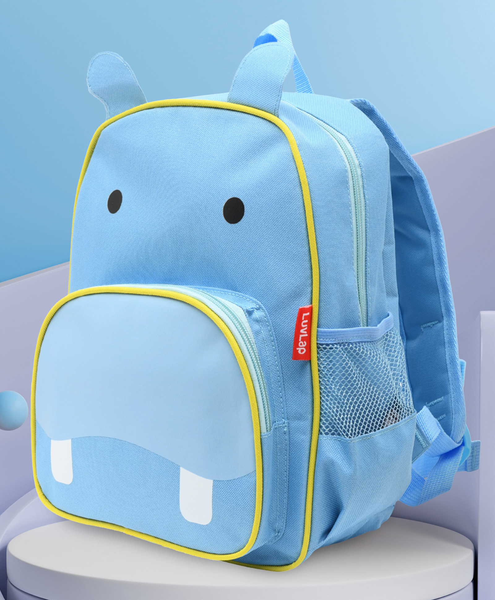 luvlap Luv Lap Backpack With Hippo Print Blue - Height 12.2 Inches-picture-34
