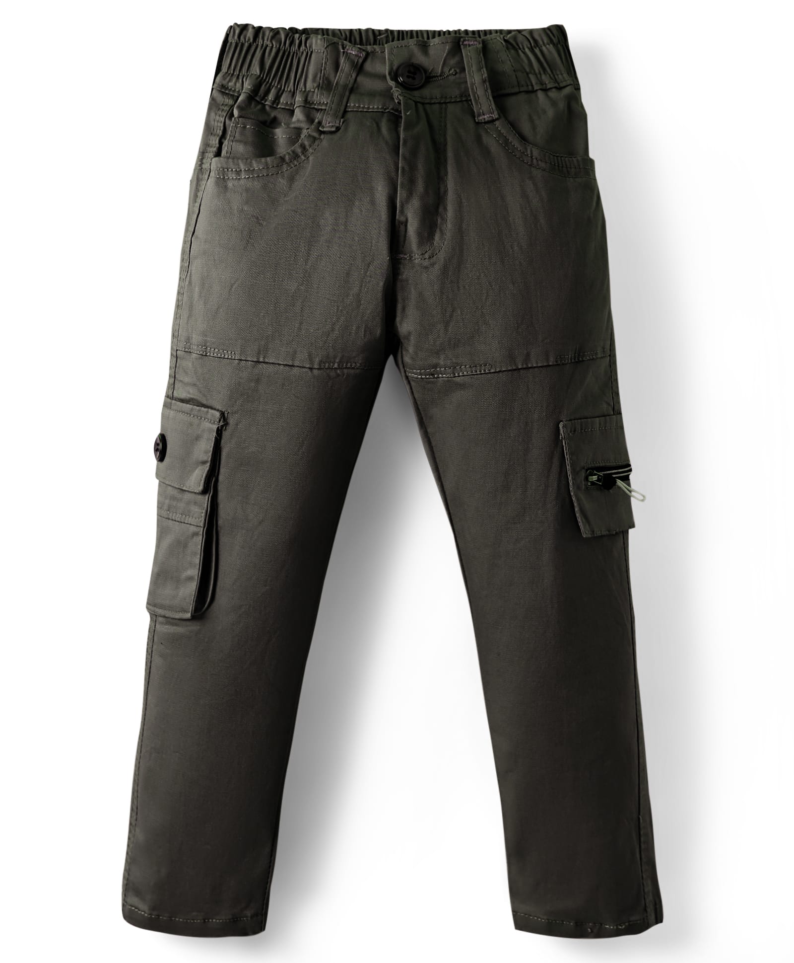 Rikidoos Full Sleeves Solid Cargo Pants - Olive Green-picture-22