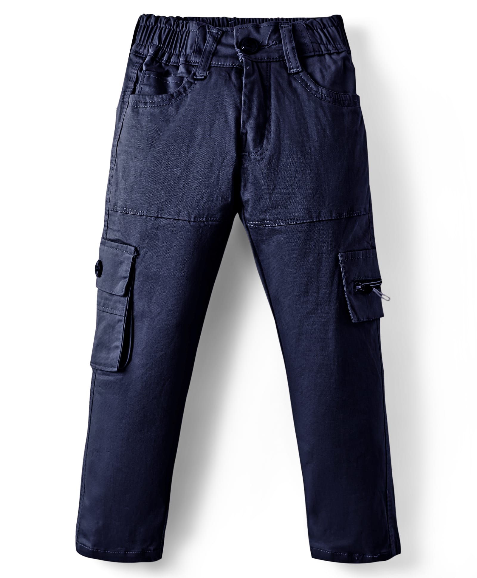 Rikidoos Cotton Woven Solid Cargo Pants - Navy Blue-picture-27
