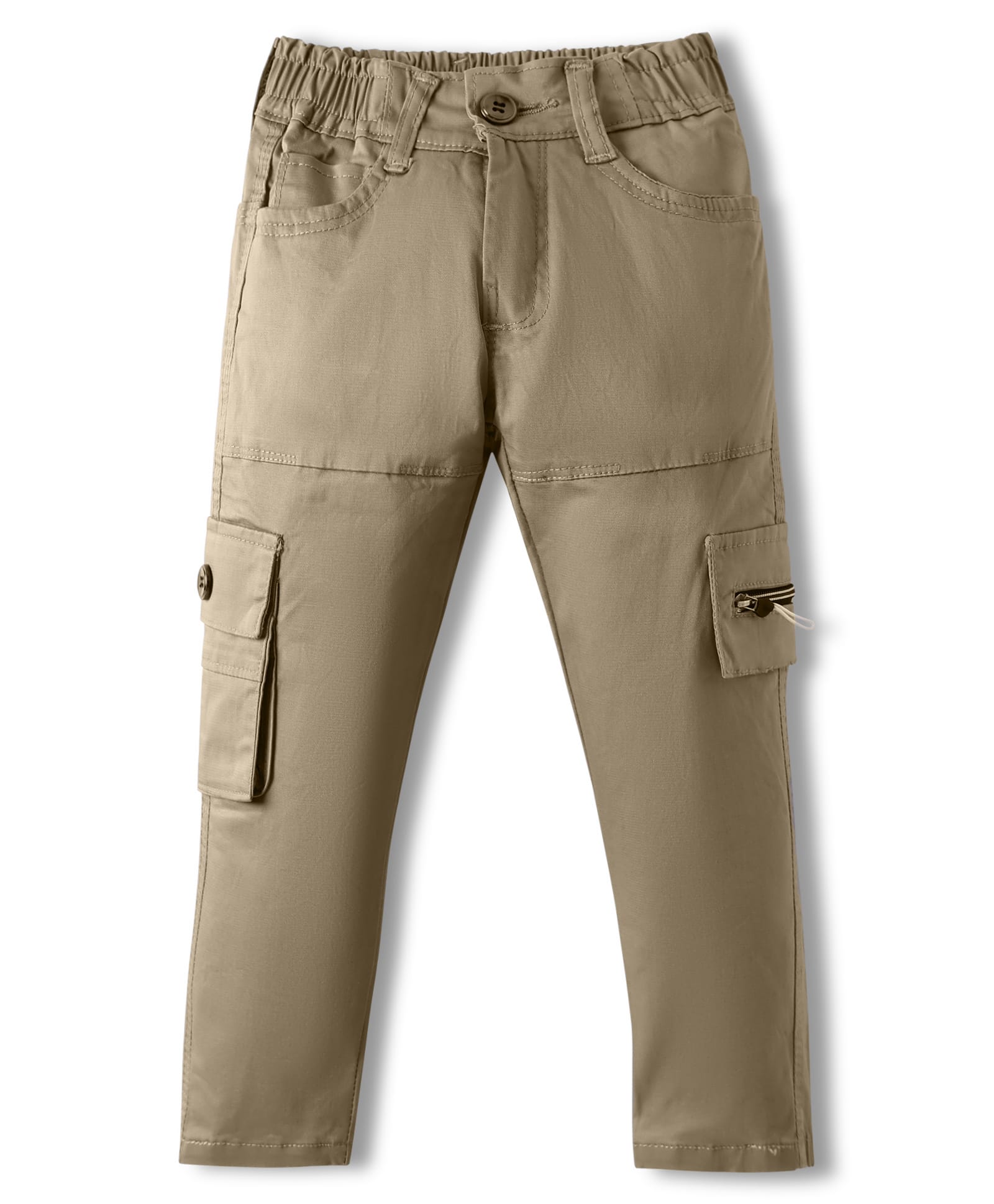 Rikidoos Cotton Woven Solid Cargo Pants - Fawn-picture-11
