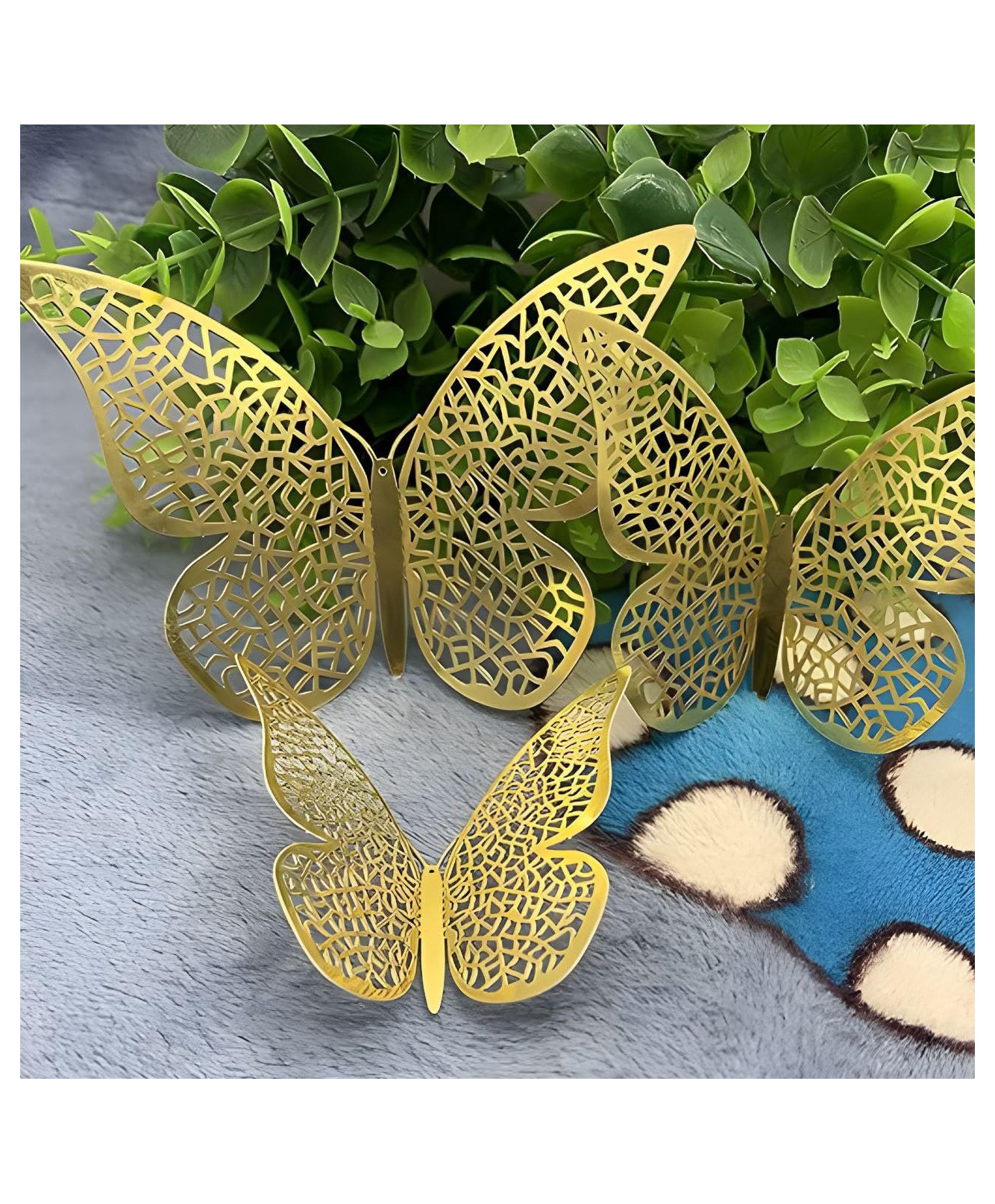 SANISHTH 12pcs 3D Home Decor Butterfly with Sticking Pad (Shimmer Golden, Set of 12)-picture-16