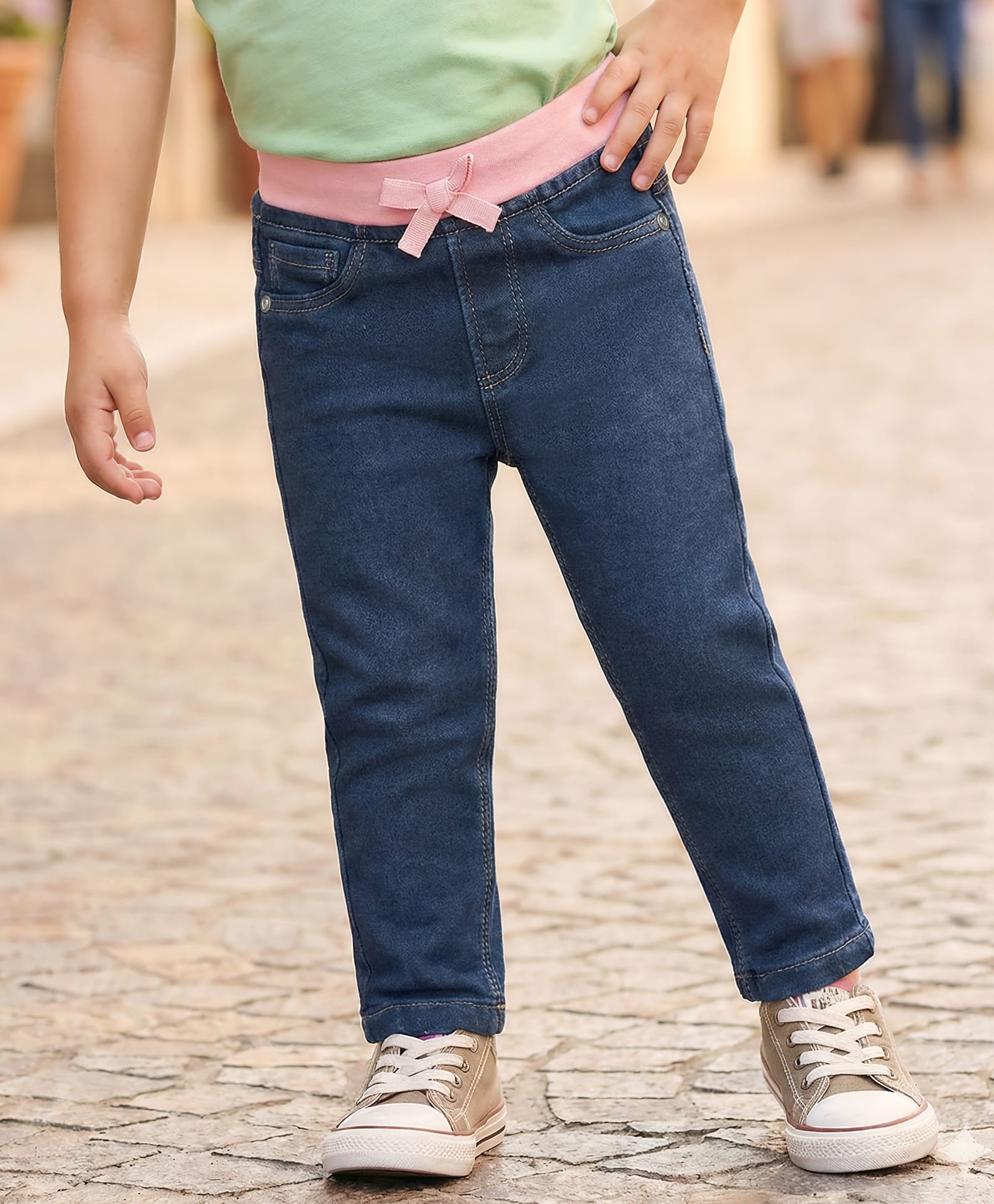 Babyhug Cotton Denim Full Length Washed Jeans With Stretch - Navy Blue-picture-25