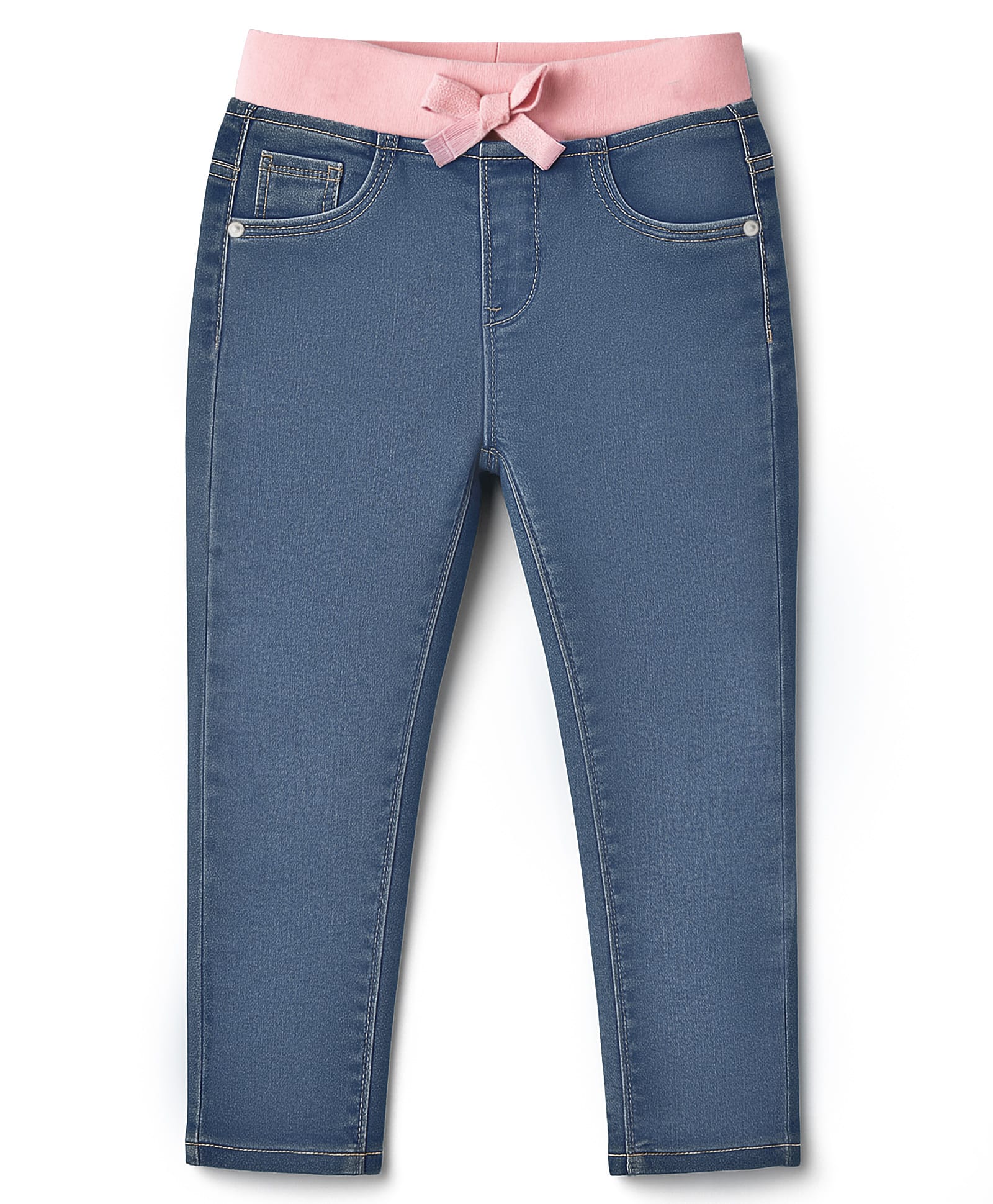 Babyhug Cotton Denim Full Length Washed Jeans With Stretch - Blue-picture-16