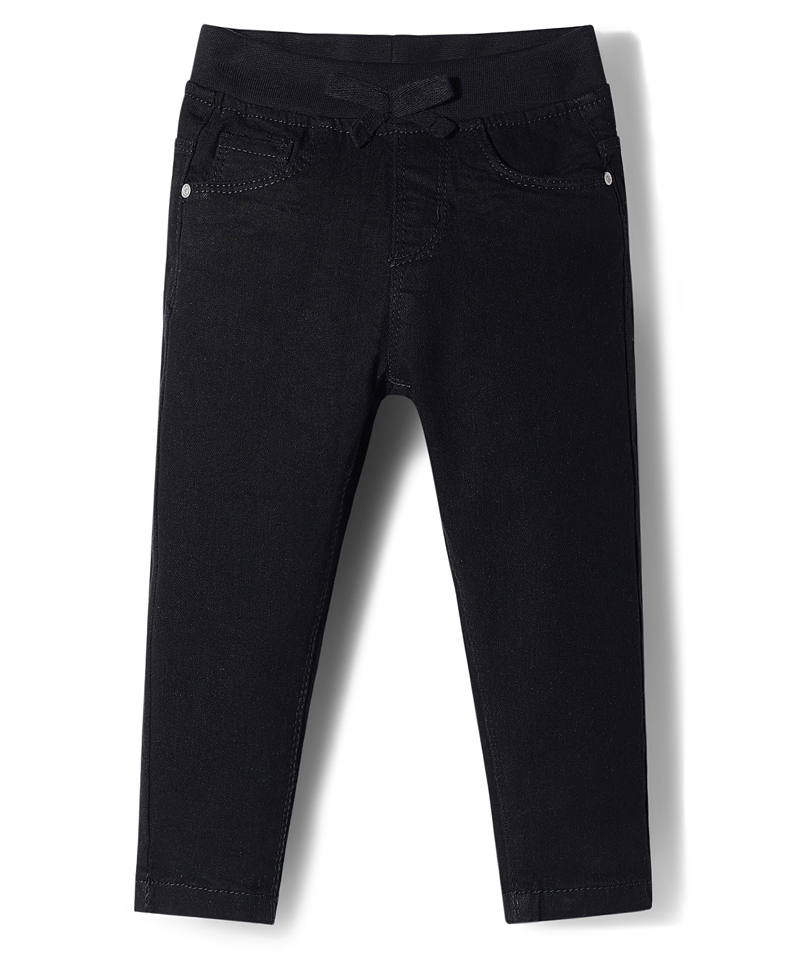 Babyhug Cotton Denim Full Length Washed Jeans With Stretch - Black-picture-28