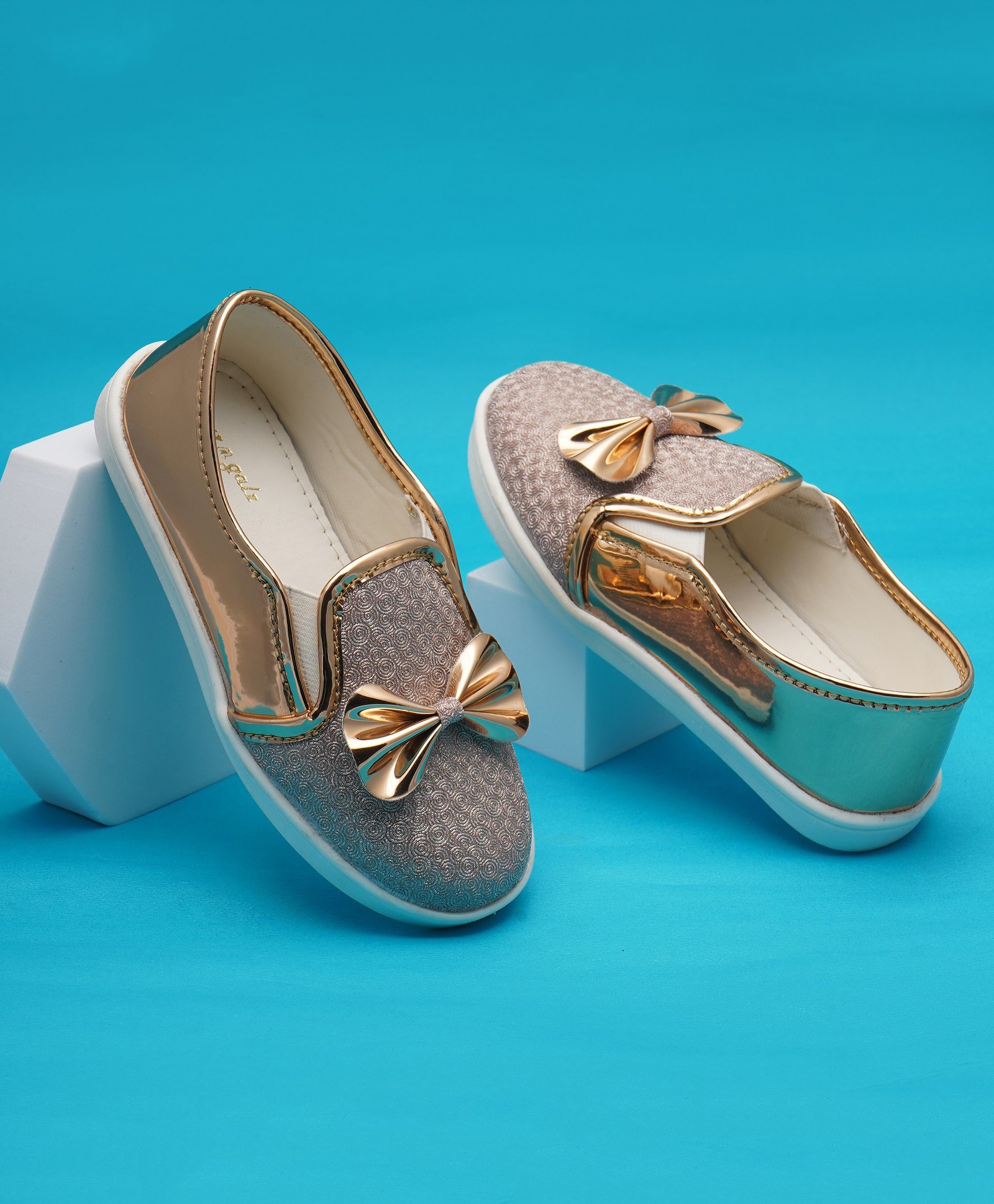 boyz n galz Bow Applique Detailed Shoes - Rose Gold-image-27