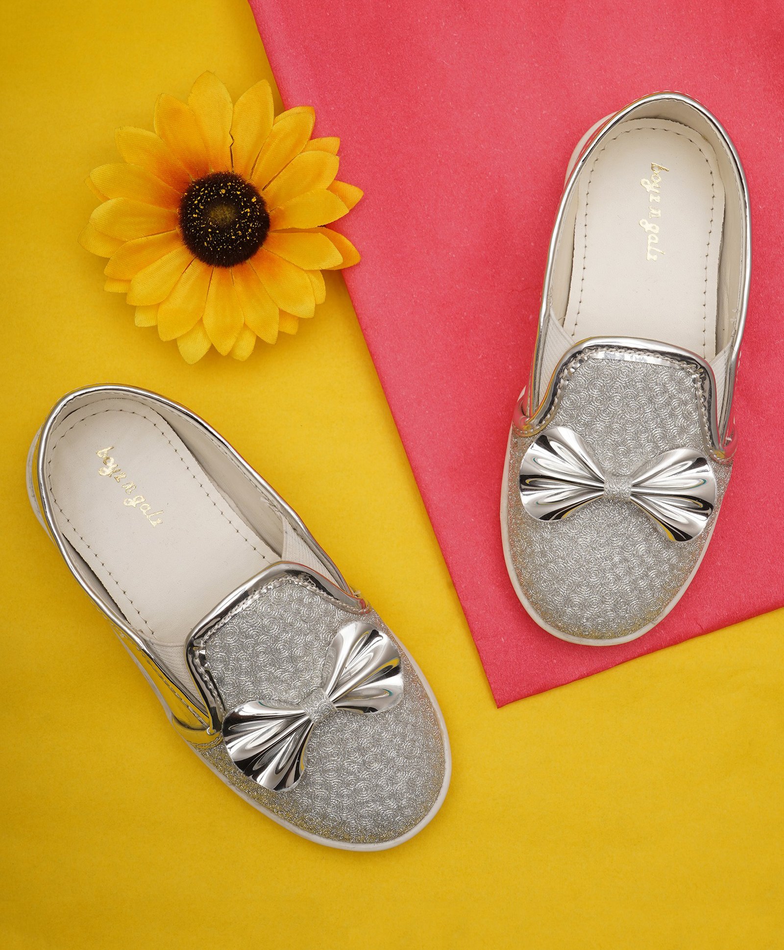 boyz n galz Bow Applique Detailed Shoes - Silver-image-25