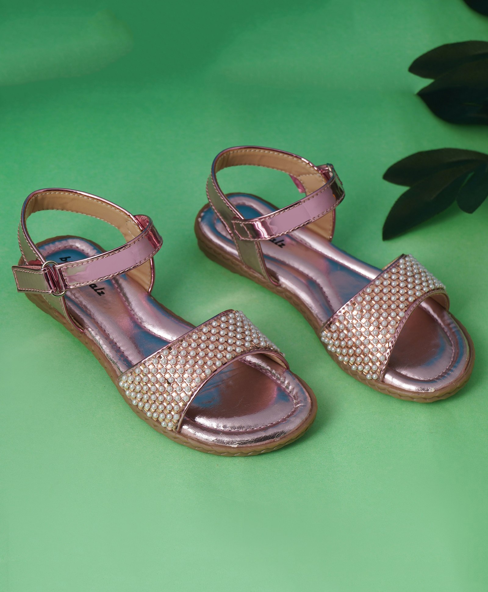 boyz n galz Pearls Embellished Metallic Sandals - Pink-picture-20