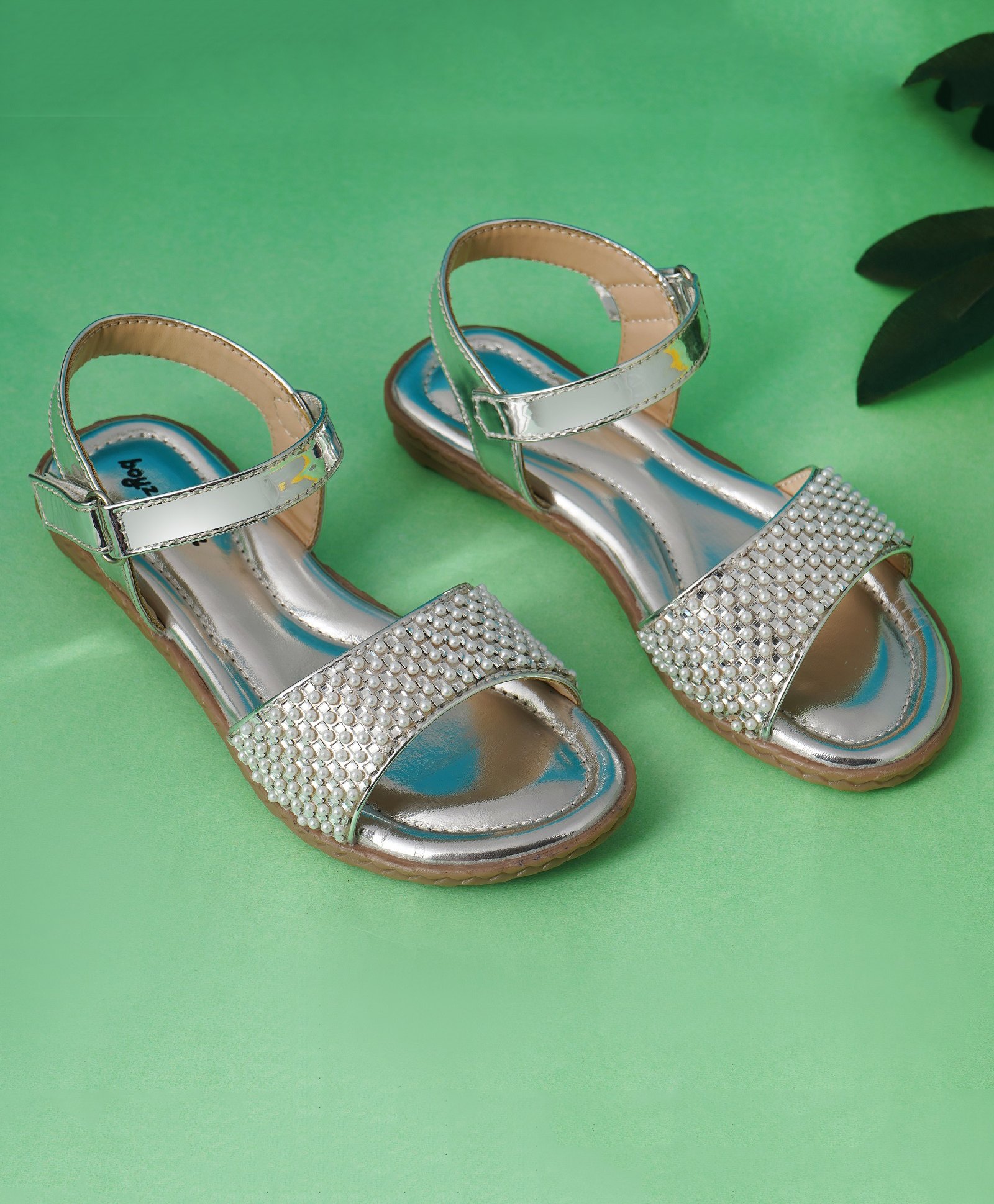 boyz n galz Pearls Embellished Metallic Sandals - Silver-picture-22
