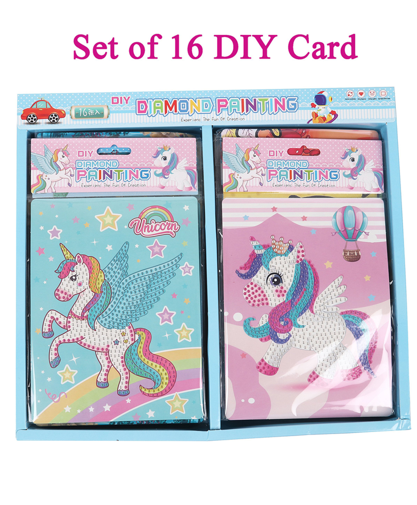 Asera Assorted Cartoon-Themed DIY Diamond Art Kit | Set of 16 | Dimensions 18 x 13.5 cm | Gem Painting Craft Kit for Children - Ideal Birthday Return Gifts for Kids of All Ages-image-12