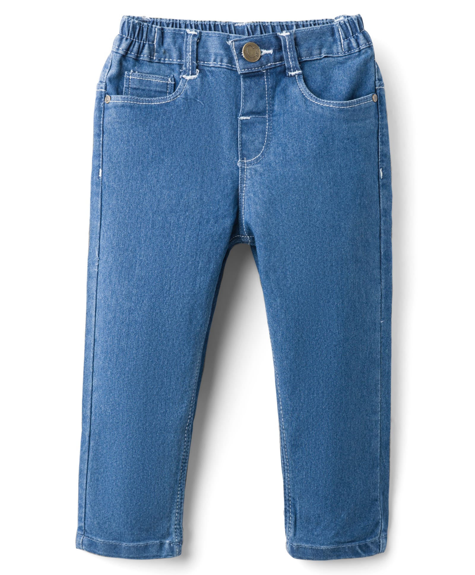 Babyhug Denim Full Length Washed Jeans with Stretch - Blue-picture-14