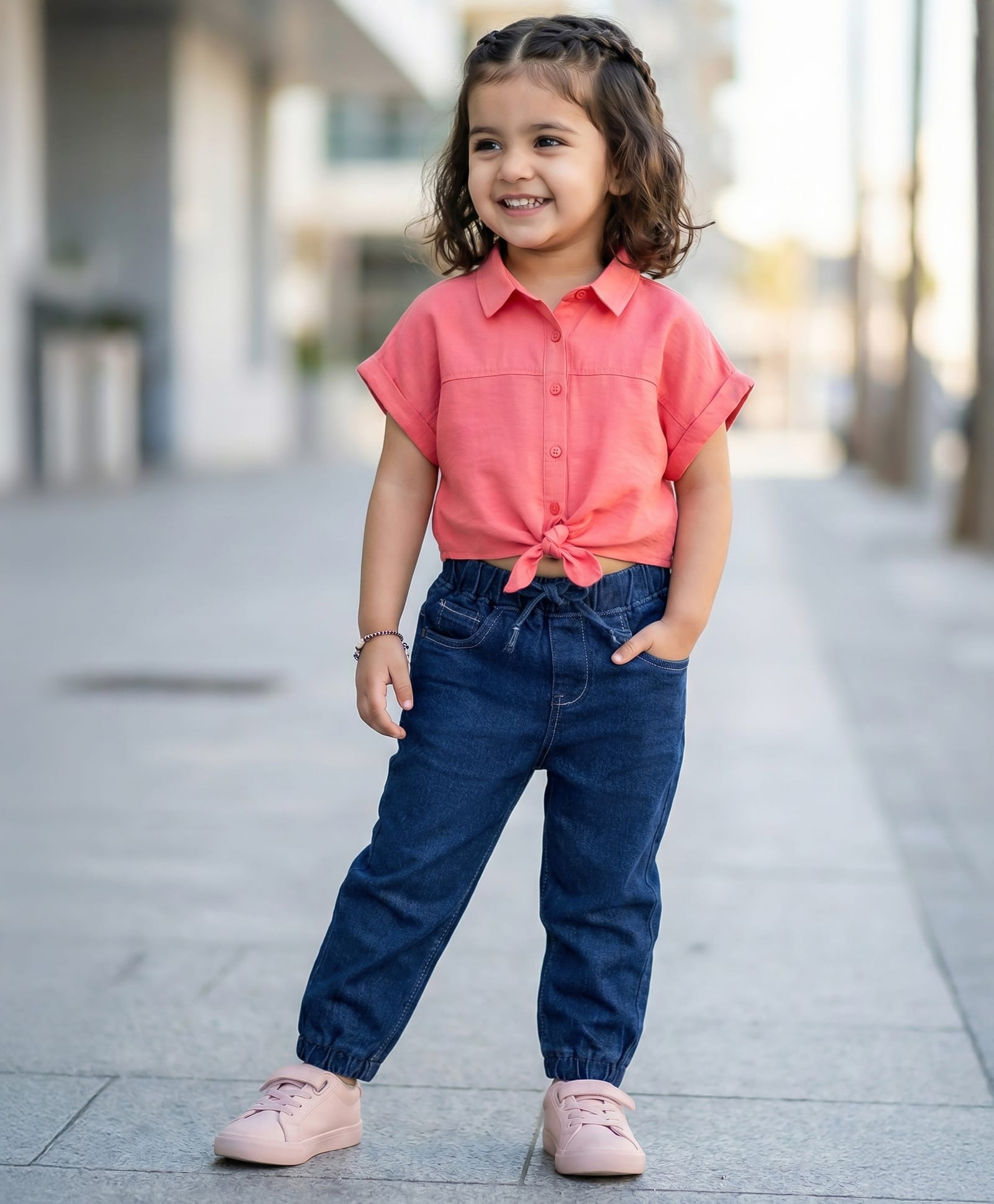 Babyhug Cotton Denim Full Length Washed Jeans With Stretch - Navy Blue-picture-24