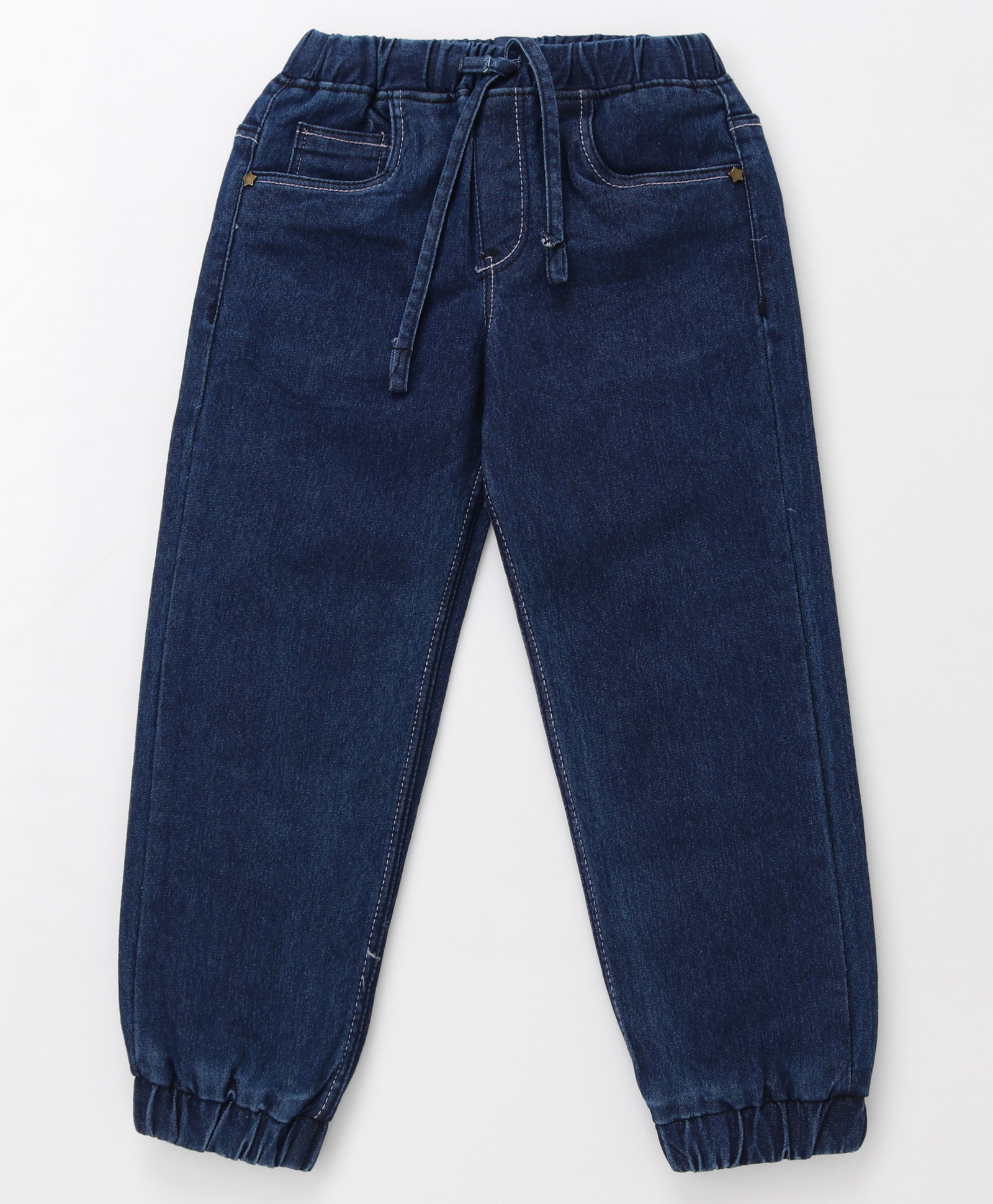 Babyhug Cotton Denim Full Length Washed Jeans With Stretch - Blue-picture-29