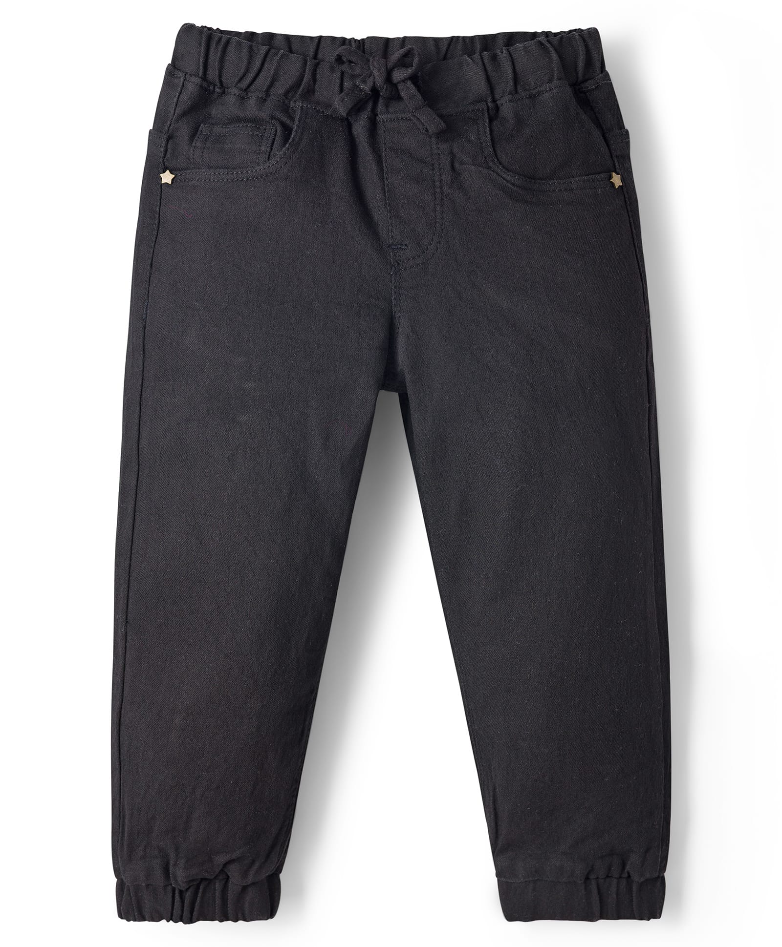 Babyhug Cotton Denim Full Length Washed Jeans With Stretch - Black-picture-29