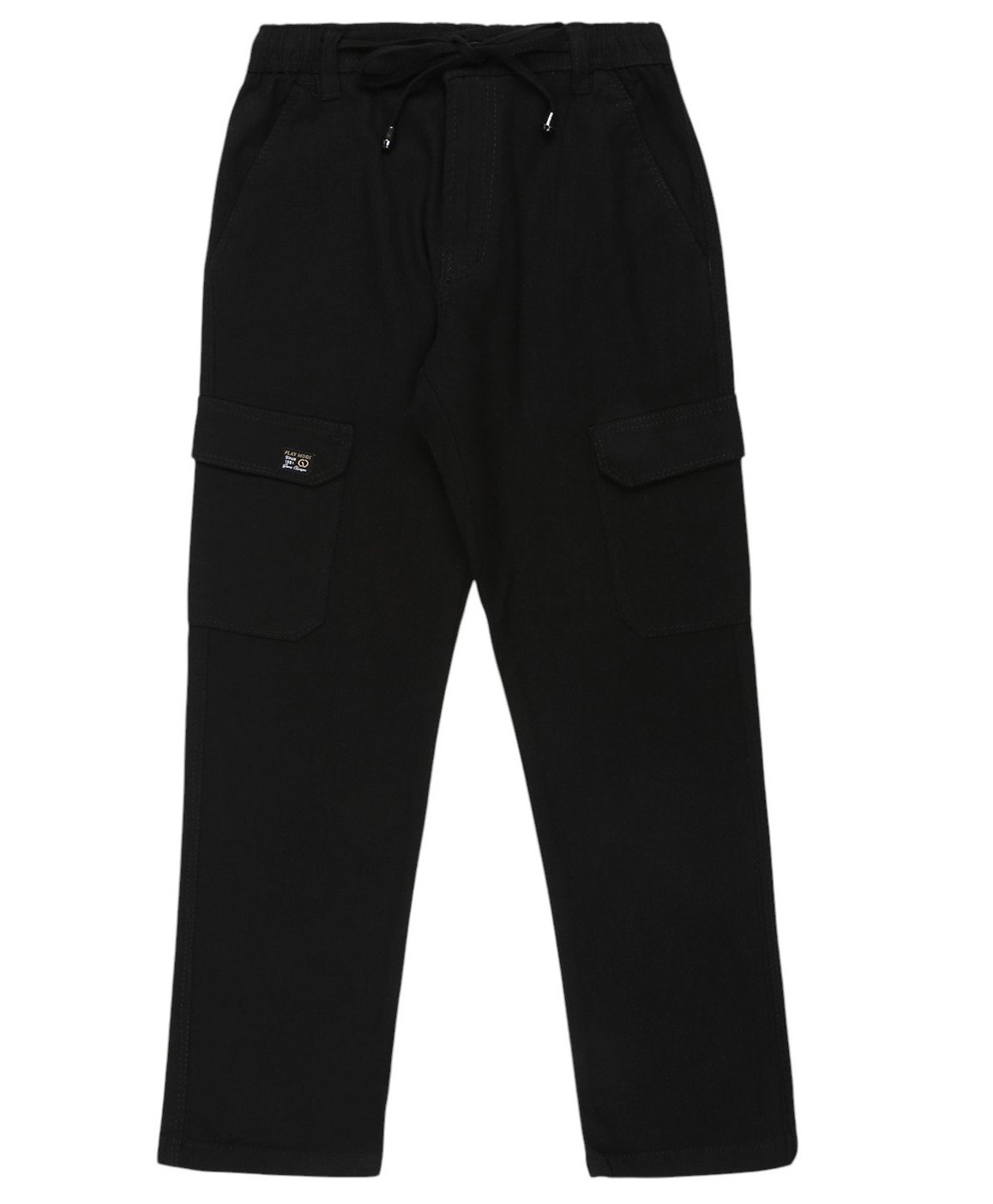 CAVIO Cotton Woven Solid Cargo Pants - Black-picture-12