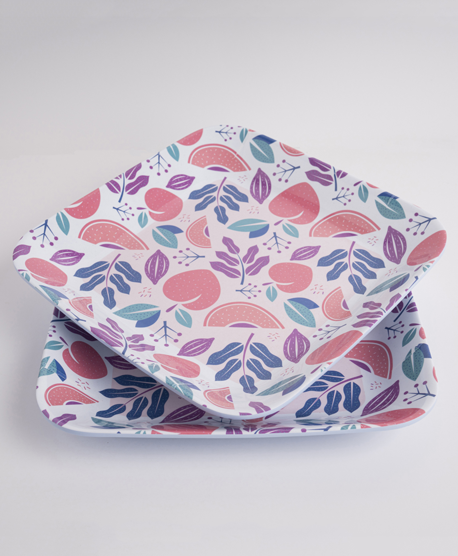 Superware Melamine Kids Snack Plate 7.5"Peach II-Blue (Set Of 2)-picture-13