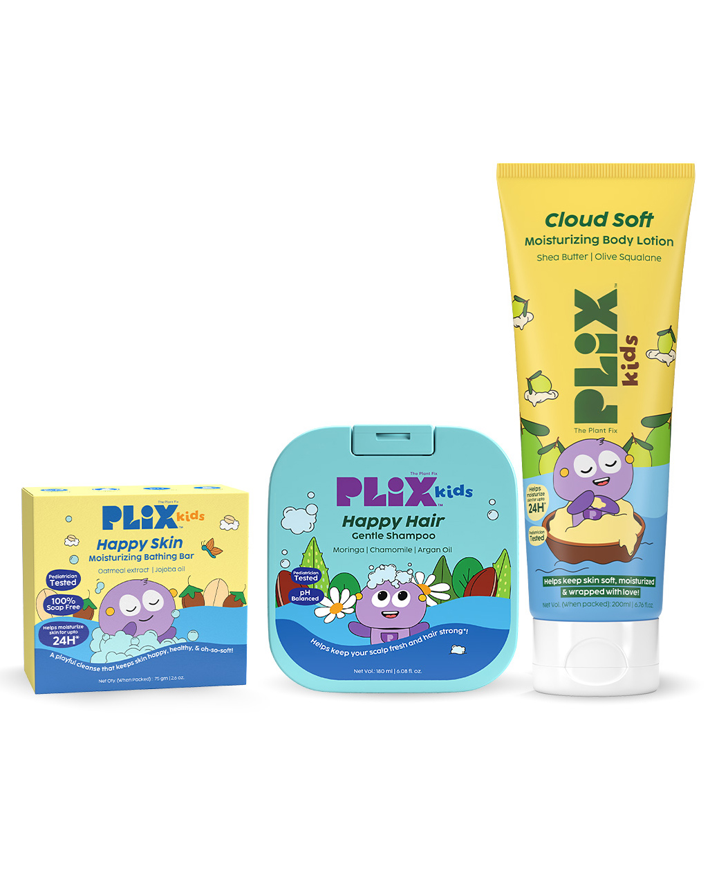 PLIX Kids Combo | Body Lotion + Bathing Bar + Shampoo | Gentle Care | 24hr Hydration | Daily Use | 2 years & above-picture-19
