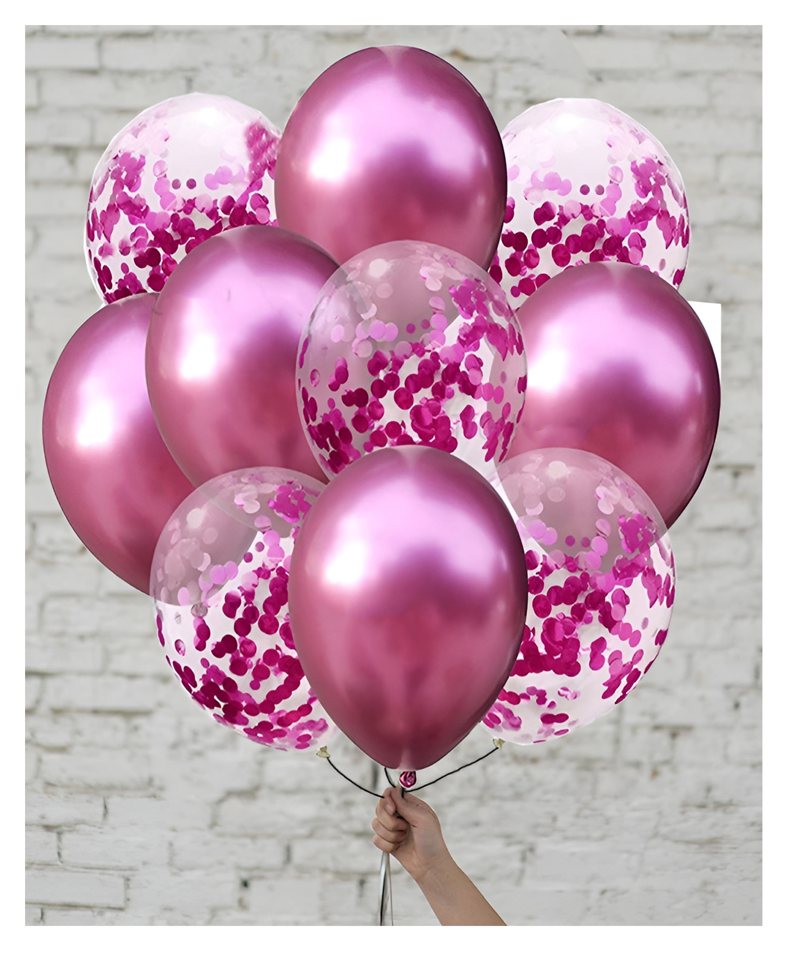 Funcart Balloon Decoration Bouquet Rose Pink - Pack of 10-image-9