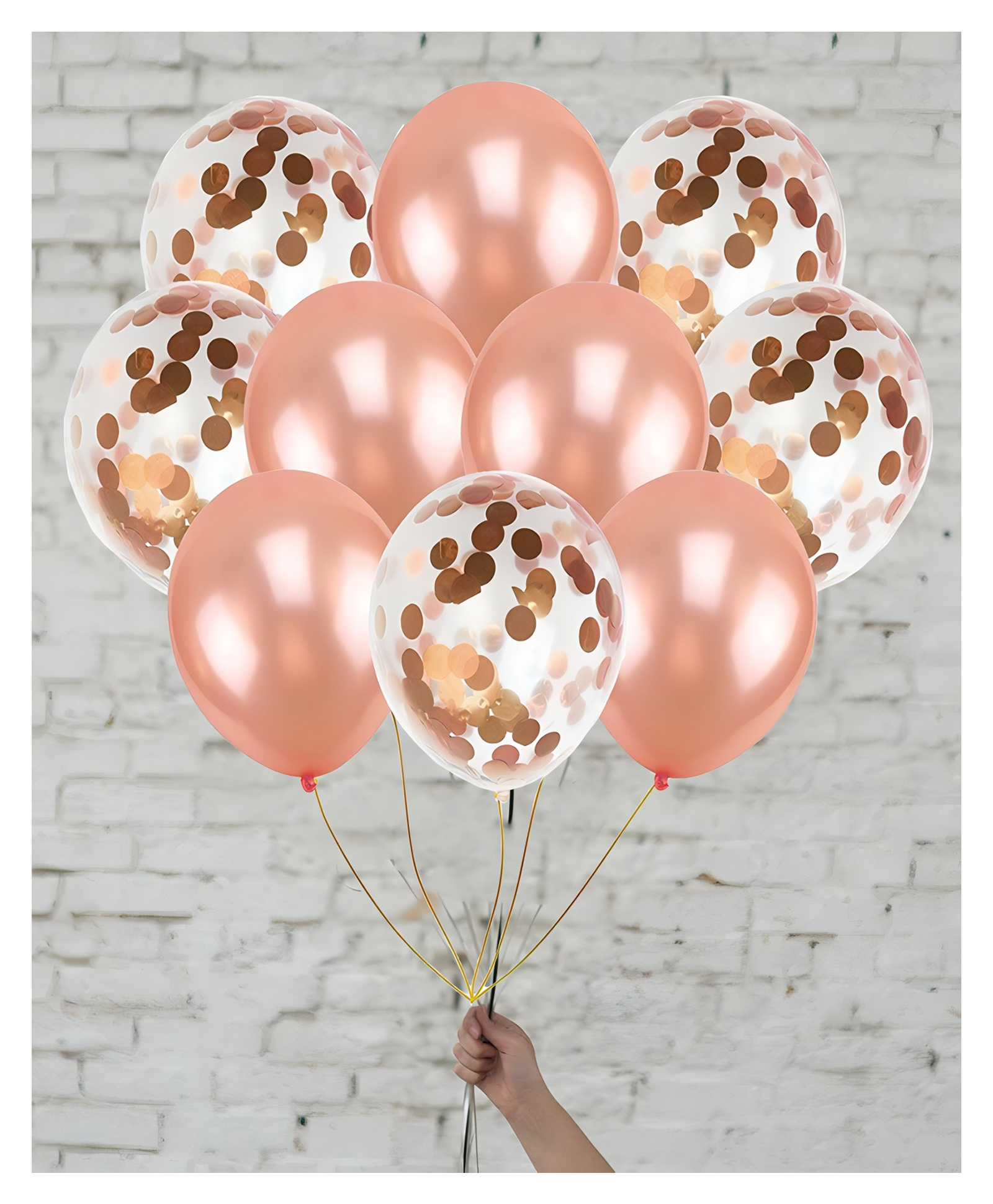 Funcart Balloon Decoration Bouquet Rose Gold - Pack of 10-picture-44