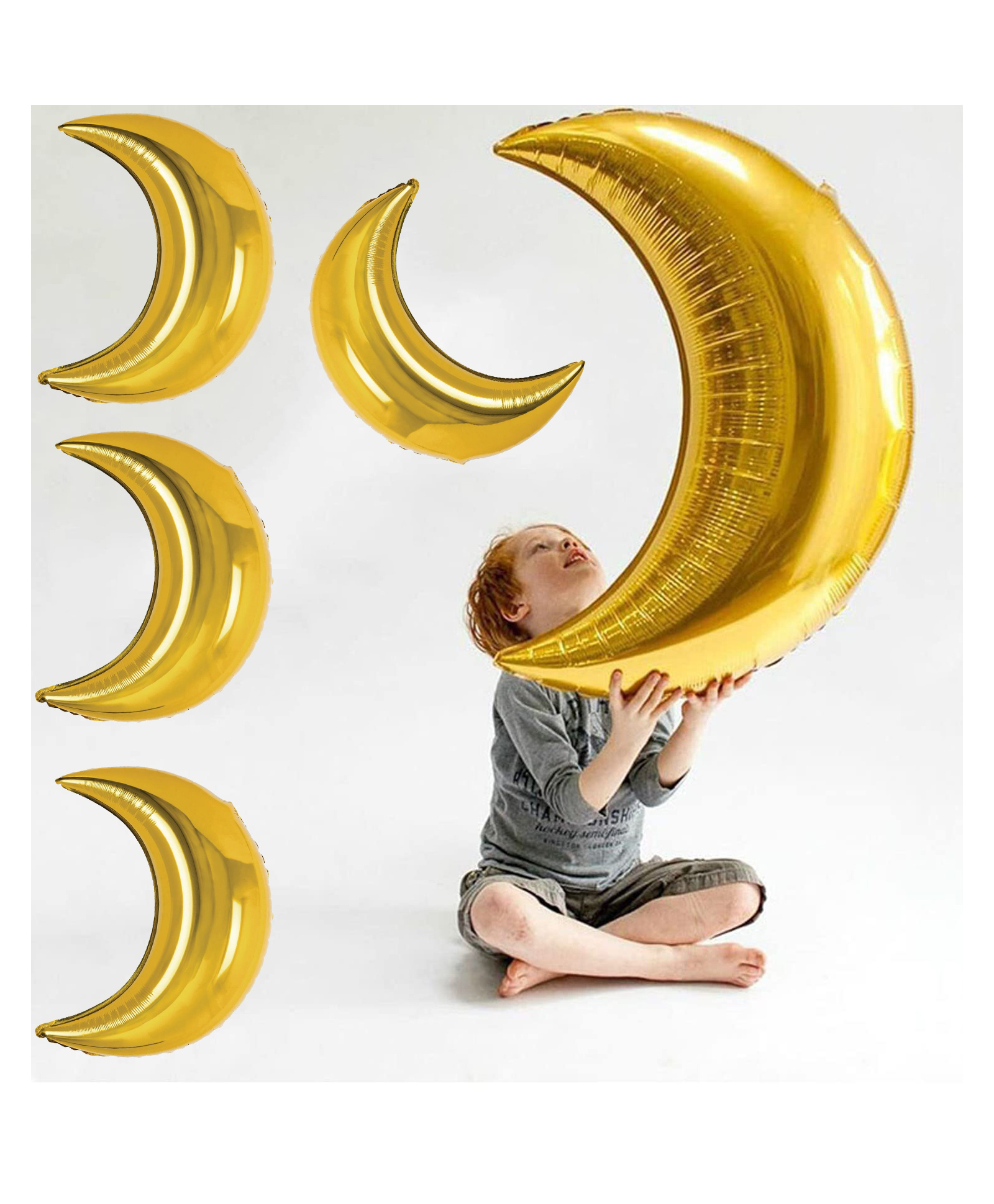 Funcart Golden Moon foil Balloon - Pack of 5-image-2
