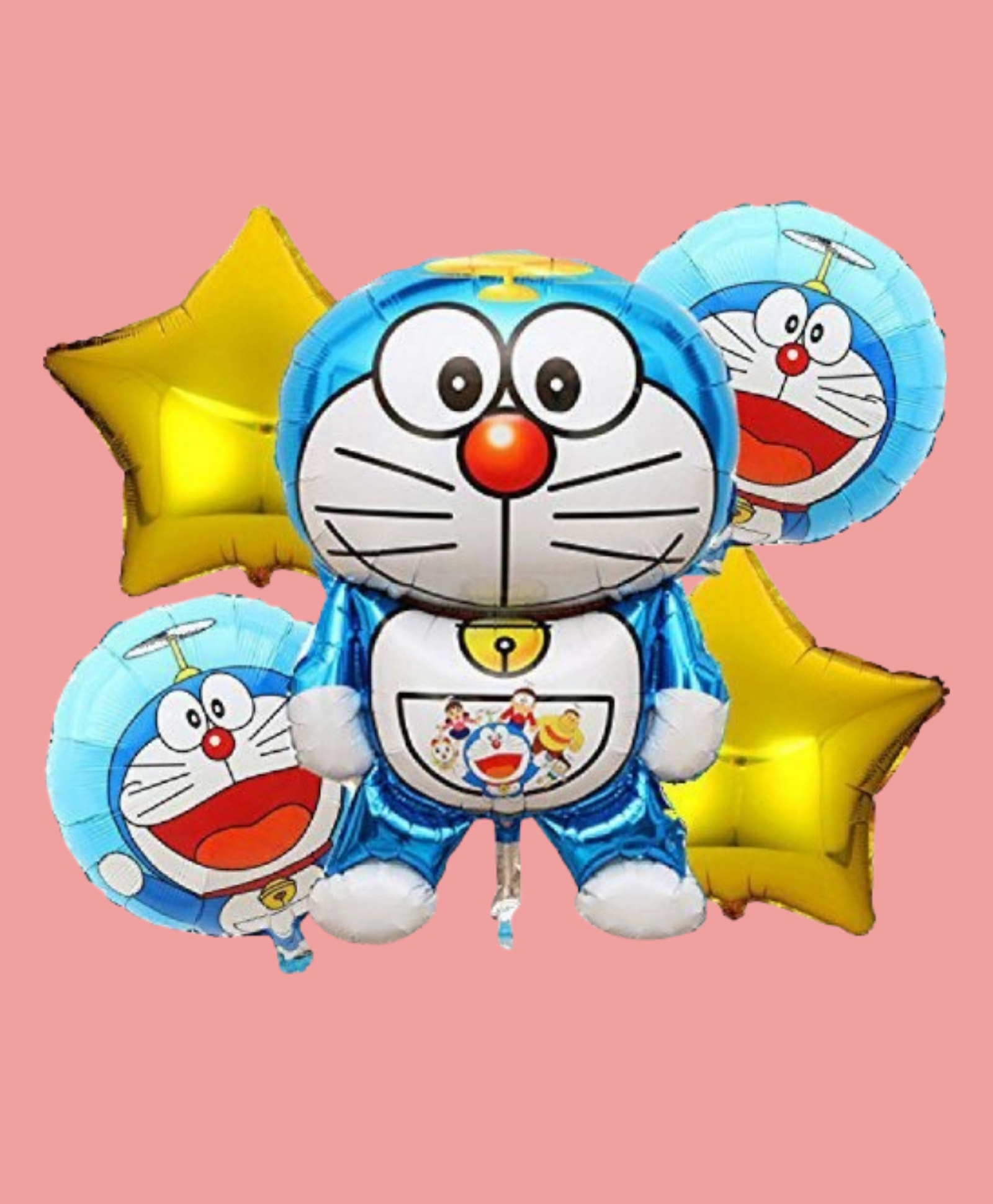 Funcart Doraemon Foil Balloon Bouquet Multicolor - Pack of 5-picture-32