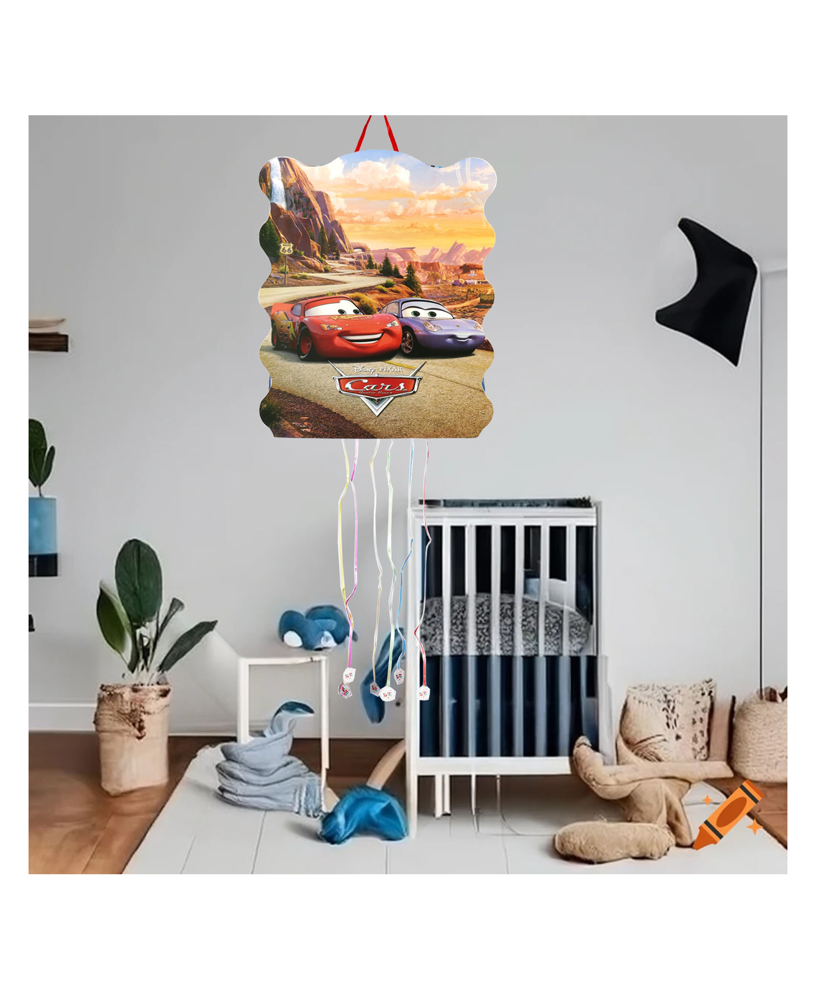 Funcart Cars Party Theme Party Pull String Pinata (Khoi Bag)