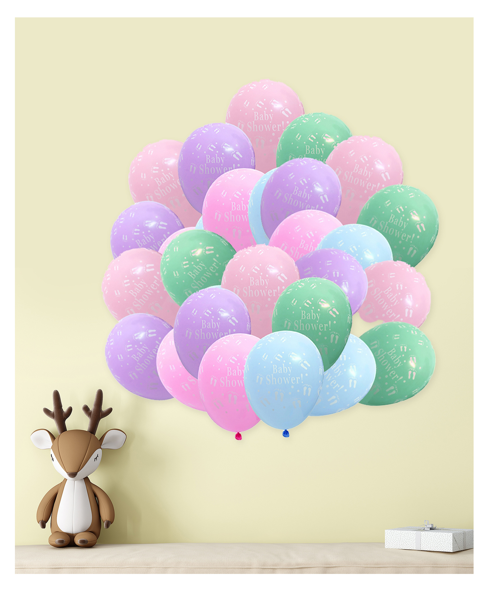 Funcart Baby Shower Printed Balloons Multicolor - Pack of 25-image-23