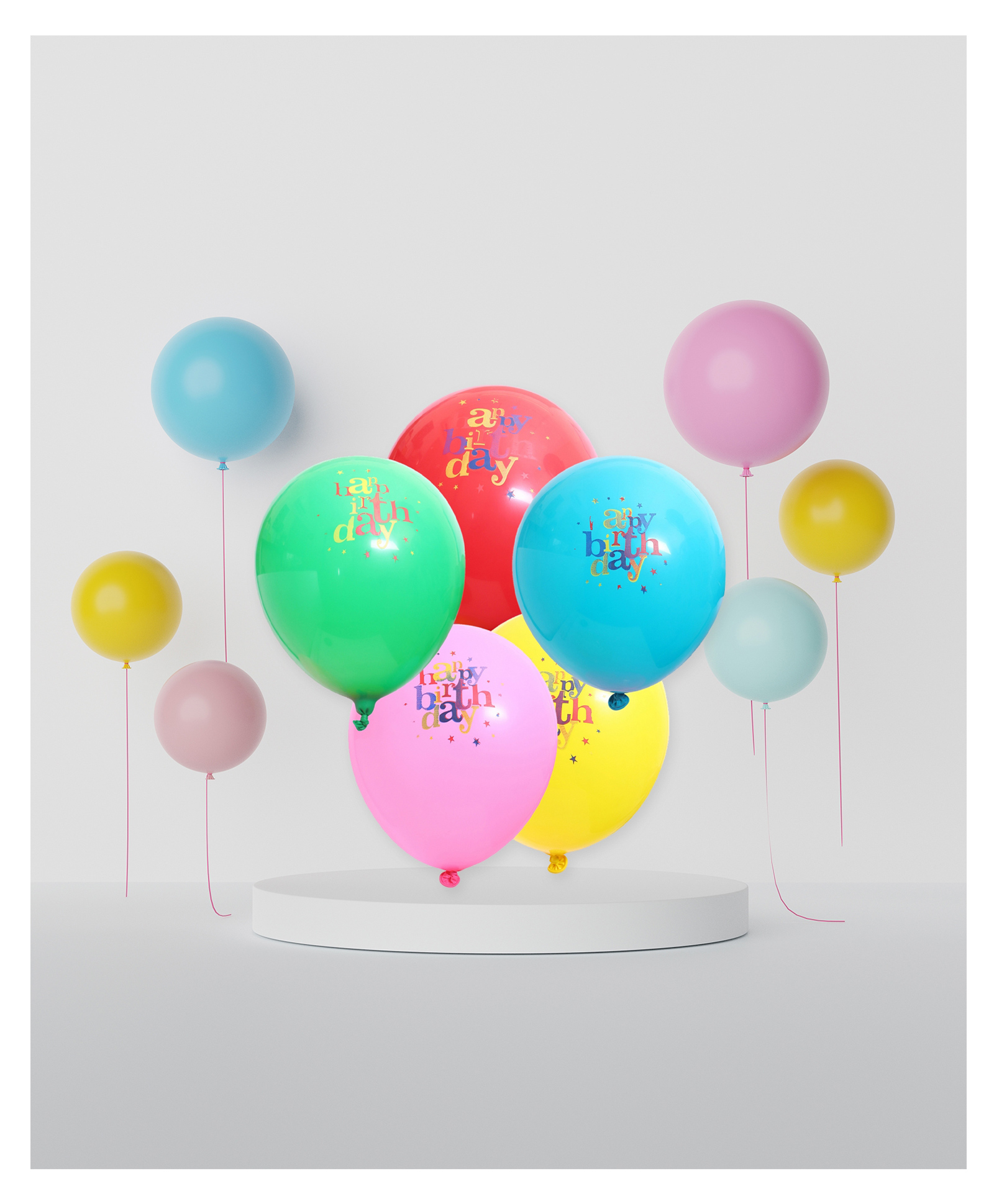 Funcart Star Birthday Balloons Multicolor - Pack of 10-image-3